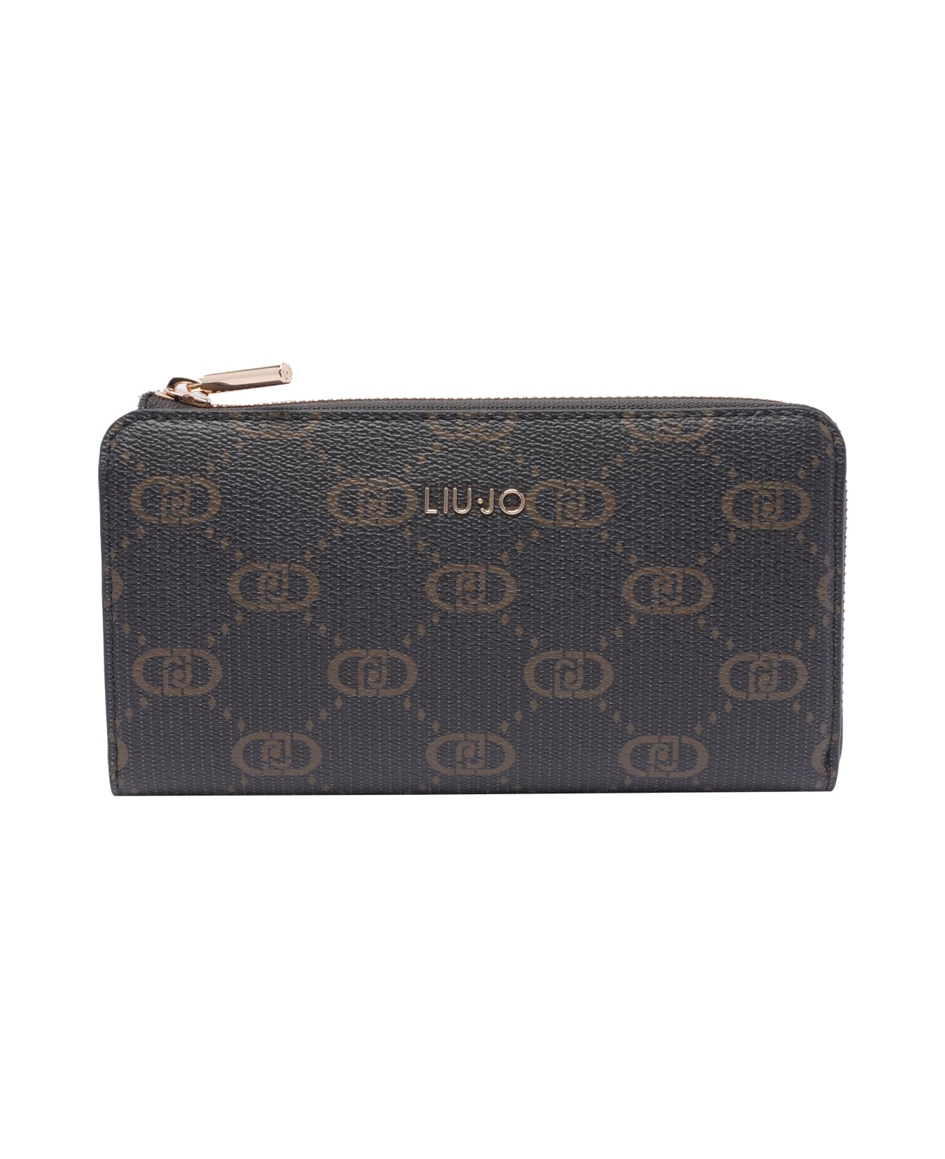 Liu-Jo Logo Zip Wallet - Brown