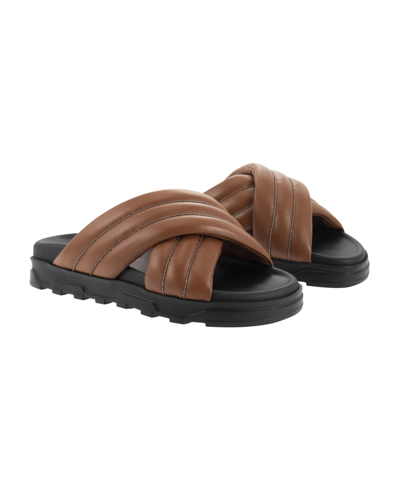 Fabiana Filippi Platform Leather Sandal - Cognac