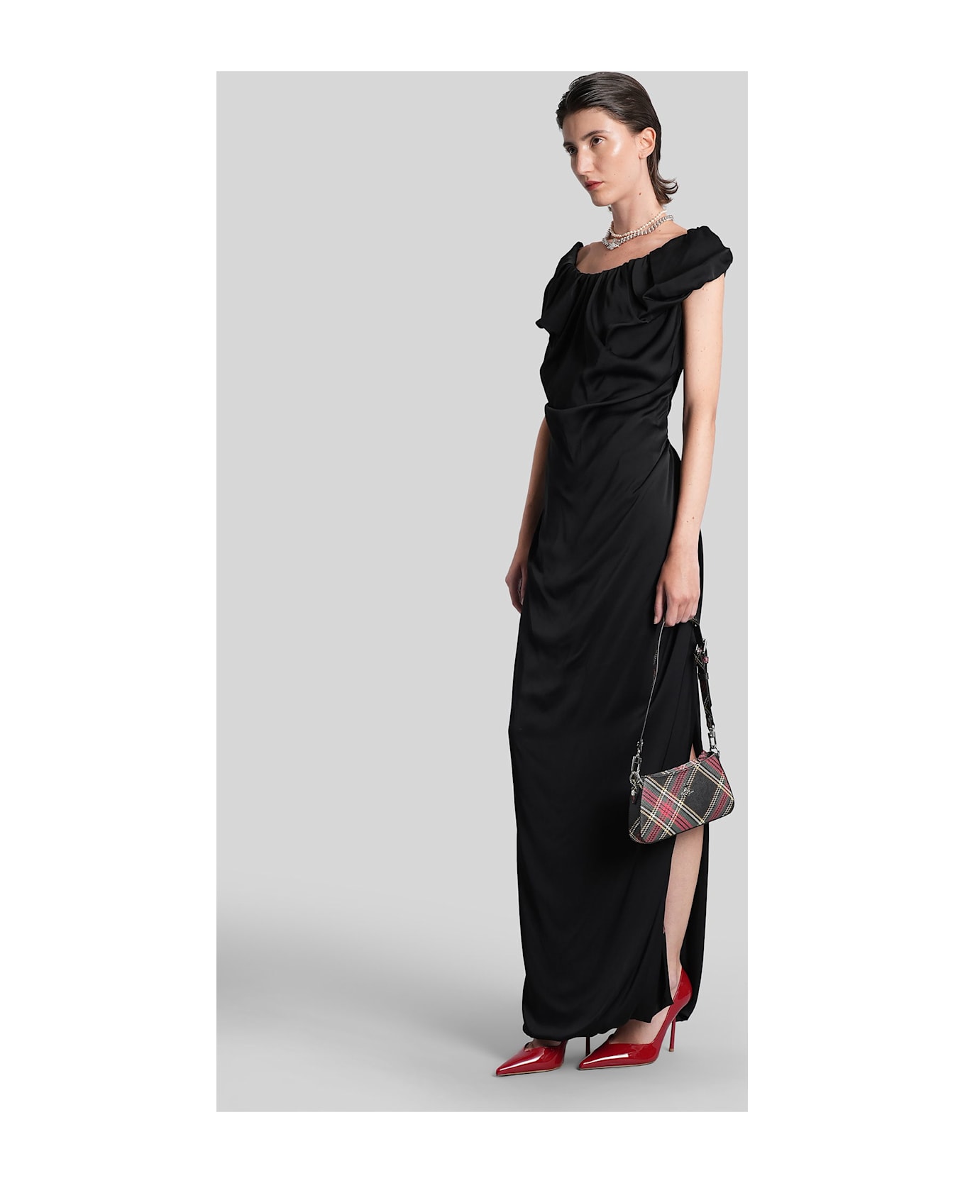 Vivienne Westwood Long Ginnie Long Dress In Black Viscose - black