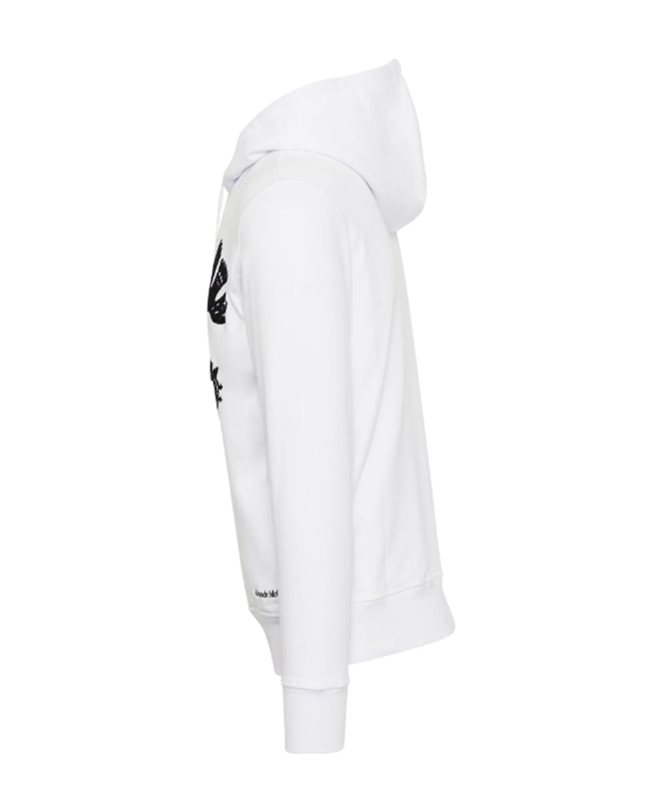 Alexander McQueen Cotton Logo Hooded Sweatshirt - White フリース