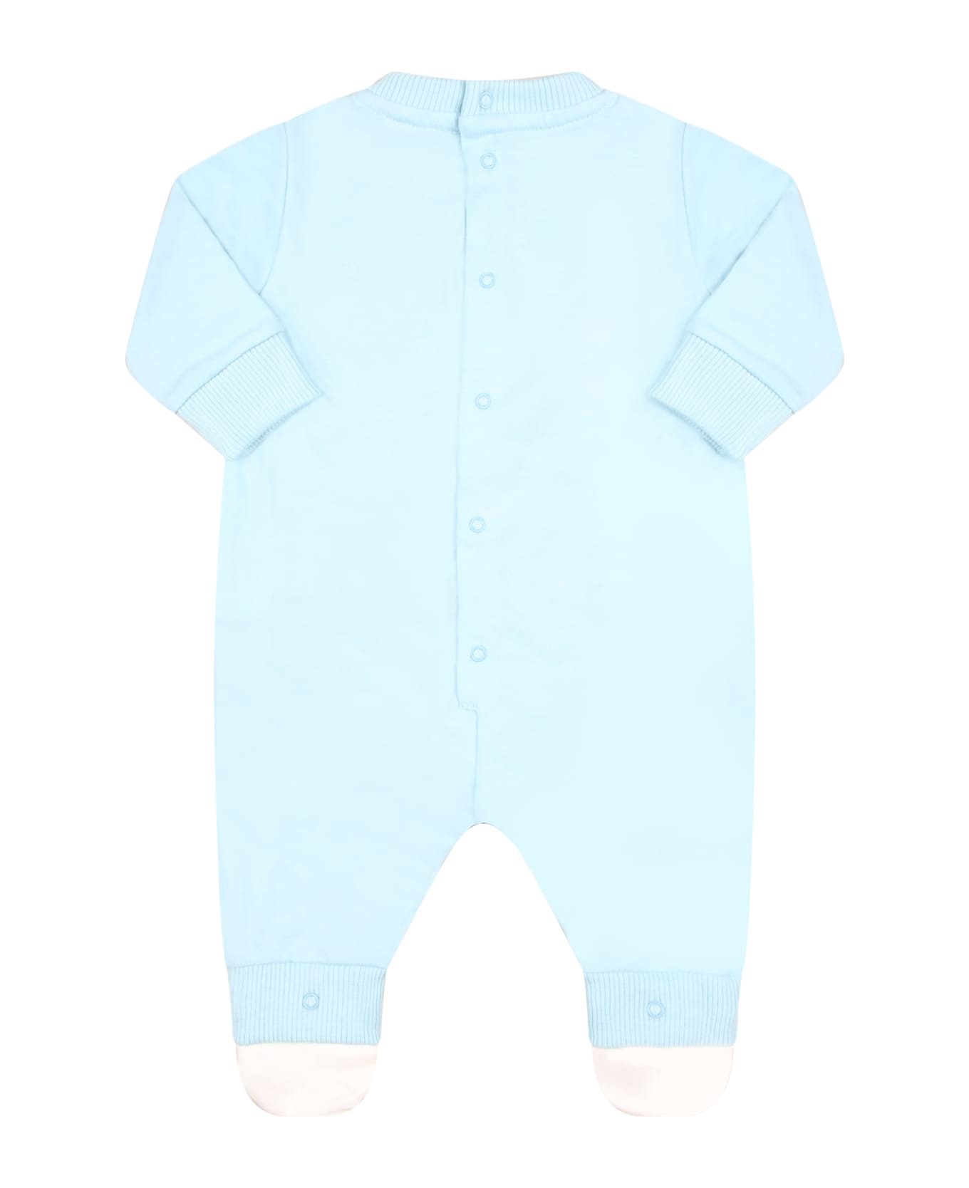Moschino Light Blue Jumpsuit For Baby Boy With Teddy Bear - Light Blue