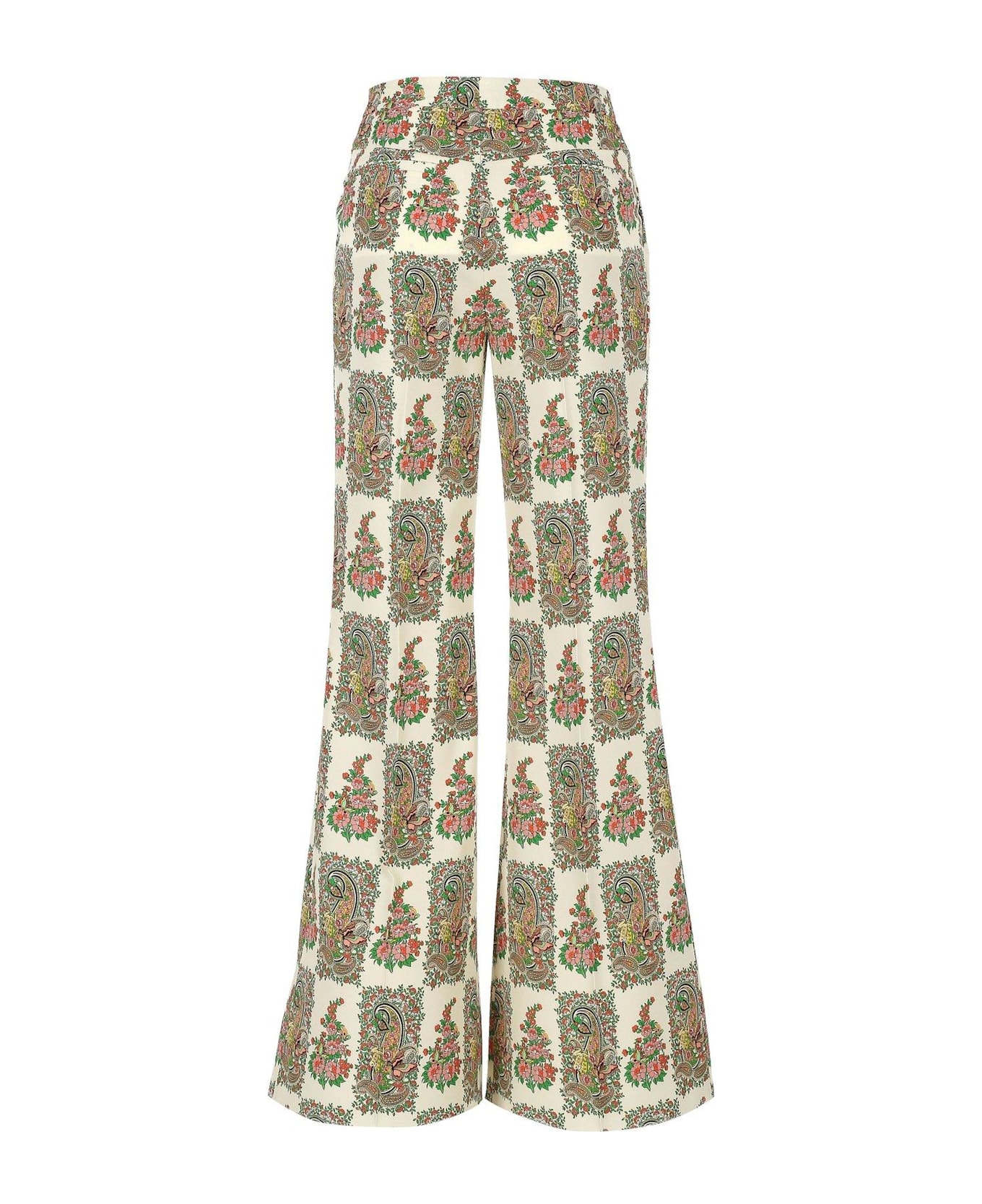 Etro Paisley Print Technical Fabric Pants - White