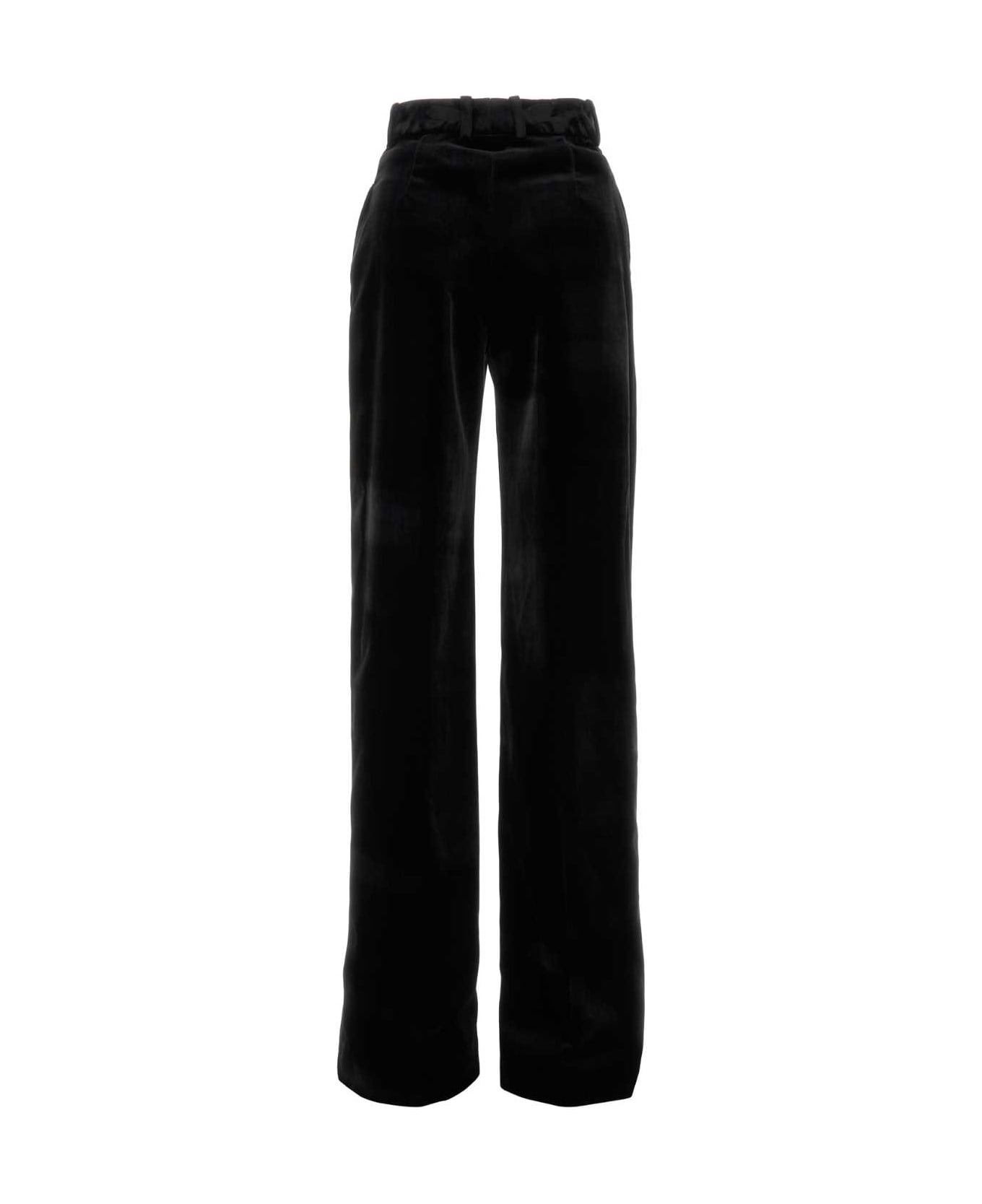 Ermanno Scervino Black Velvet Palazzo Pant - BLACK