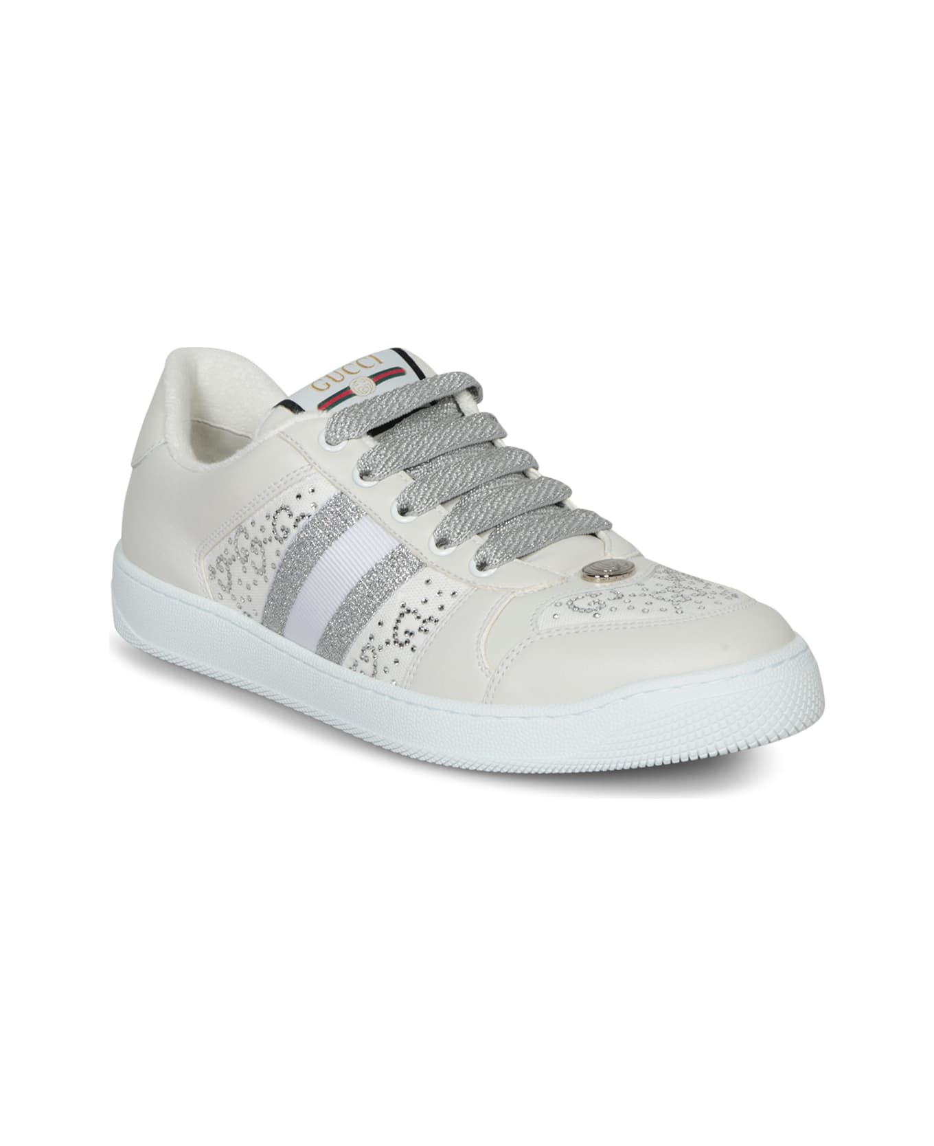 Gucci Screener Crys White-grey Sneakers - White