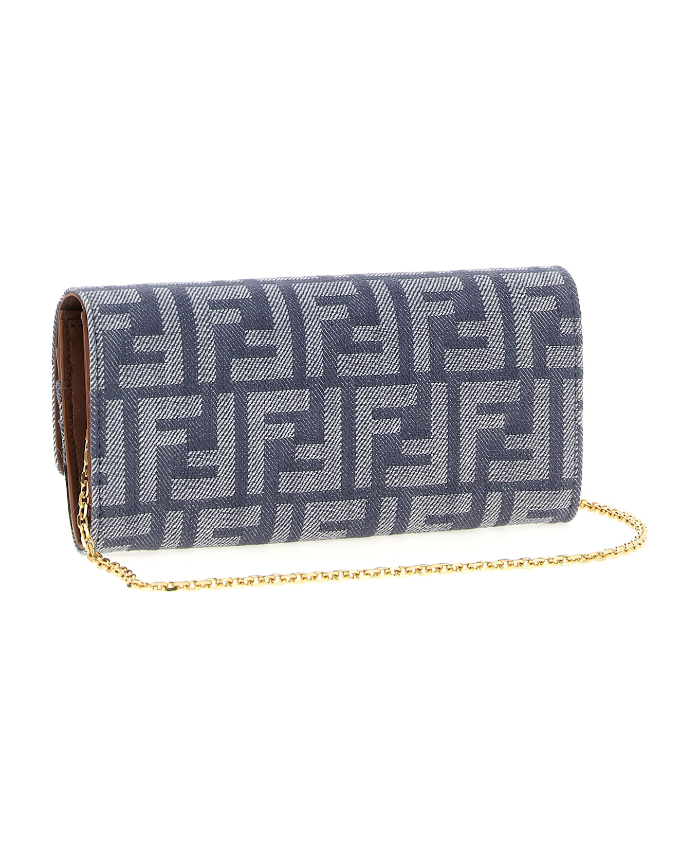Fendi 
continental Baguette
 Wallet On Chain - Blue