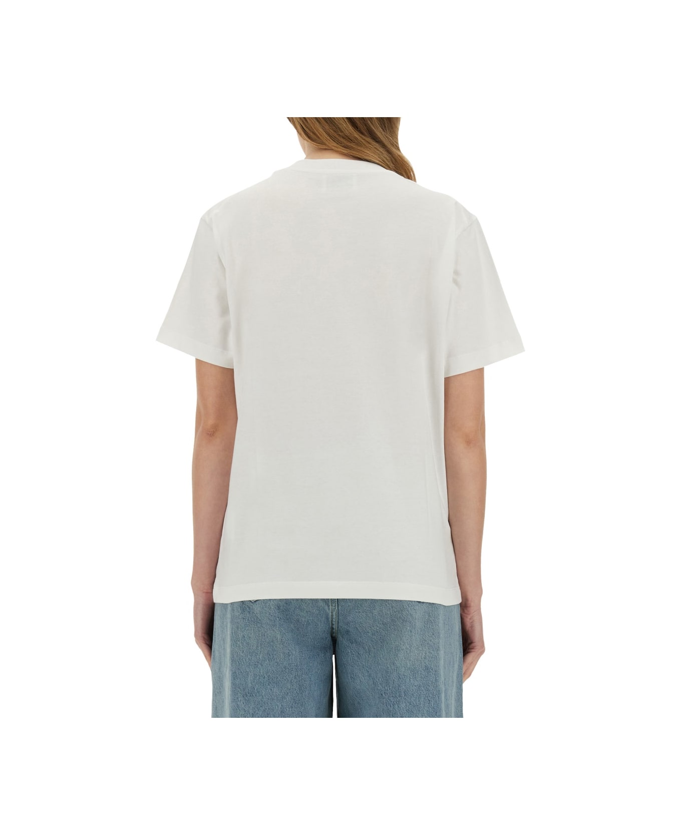 M05CH1N0 Jeans Apple Print T-shirt - WHITE