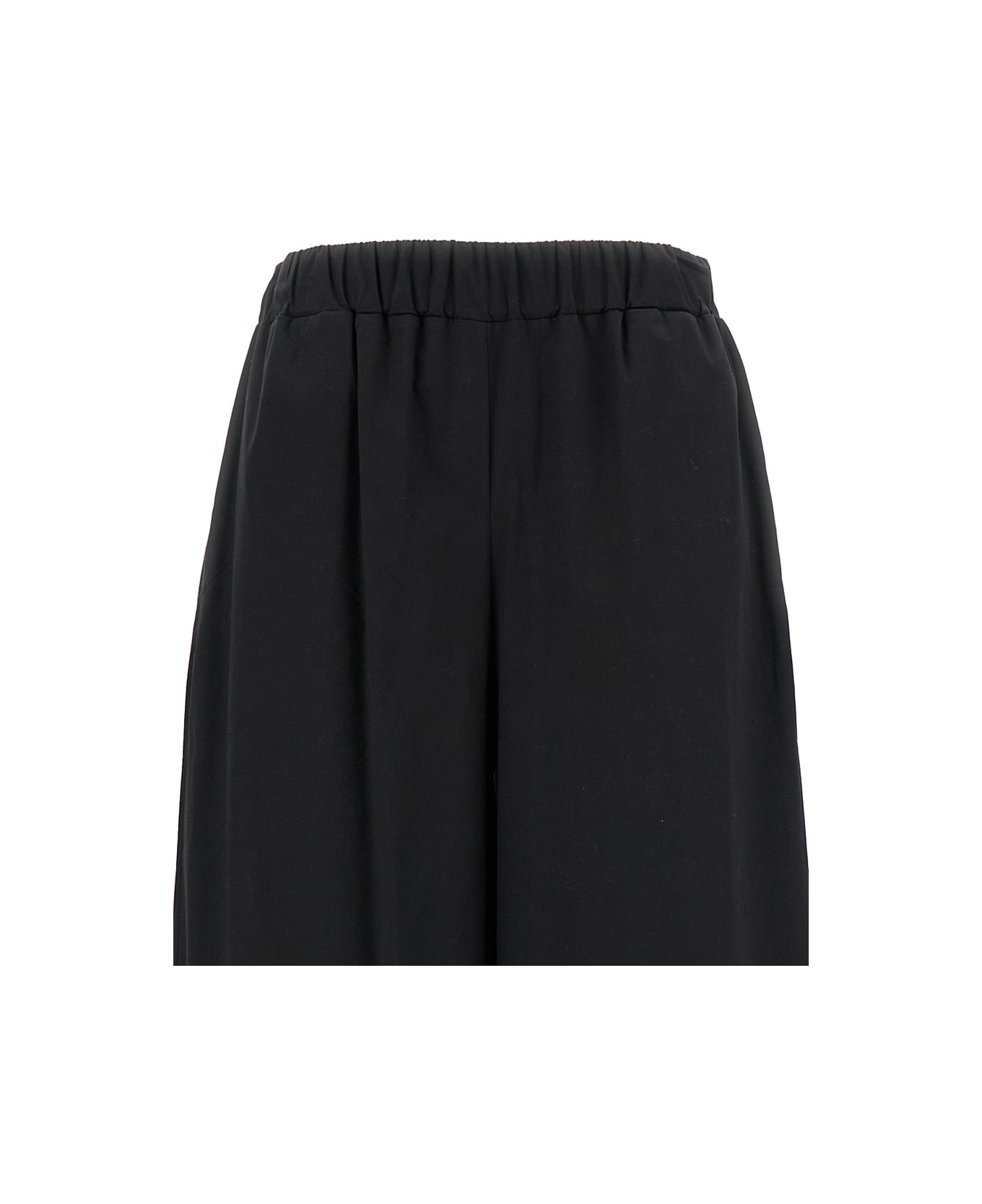 Federica Tosi Black Elastic High-waisted Pants In Stretch Cotton Woman - Black ボトムス