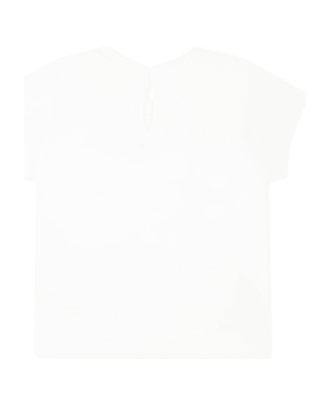 Monnalisa White T-shirt For Baby Girl With Alice In Wonderland - White