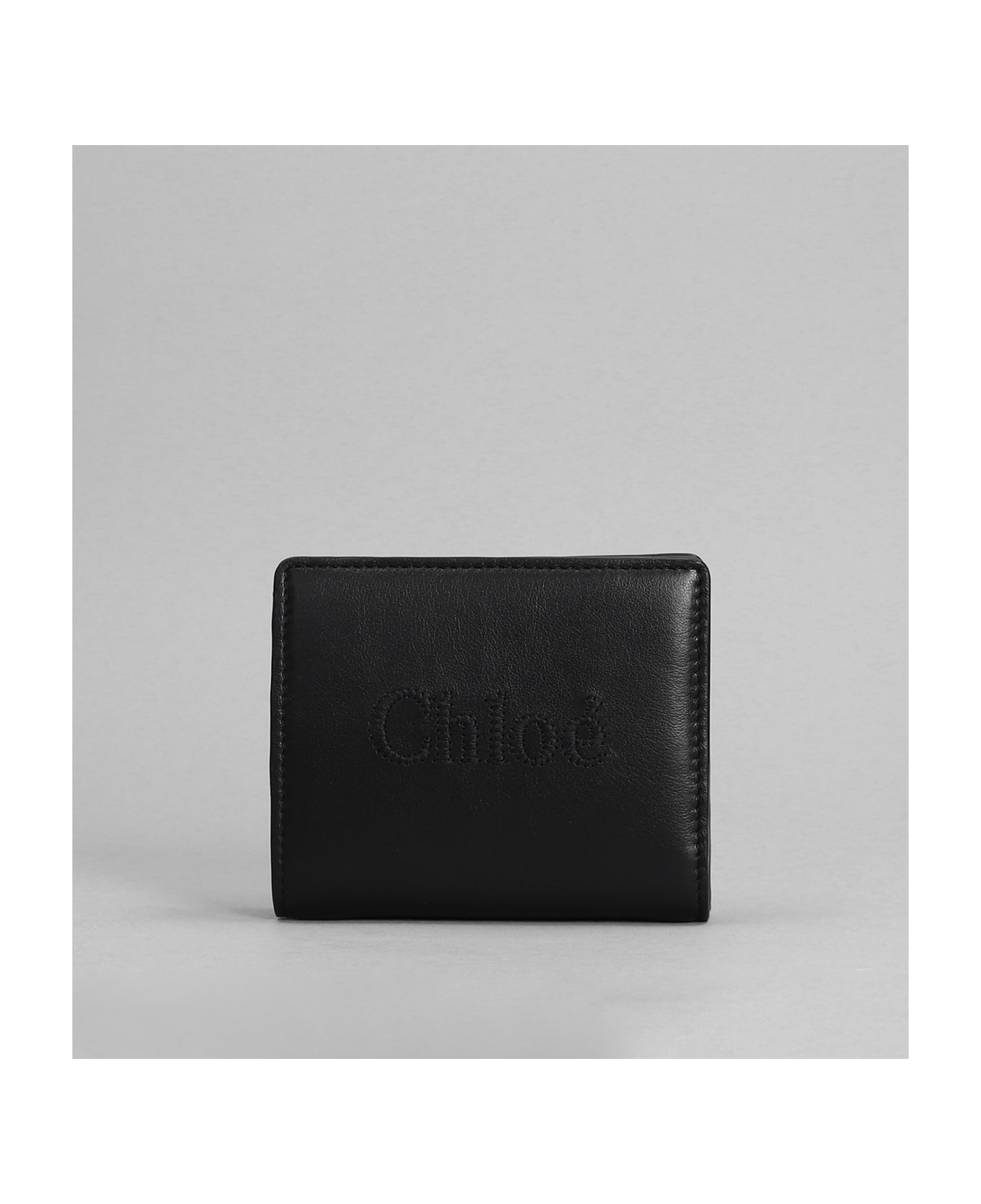 Chloé Sense Wallet In Black Leather - black