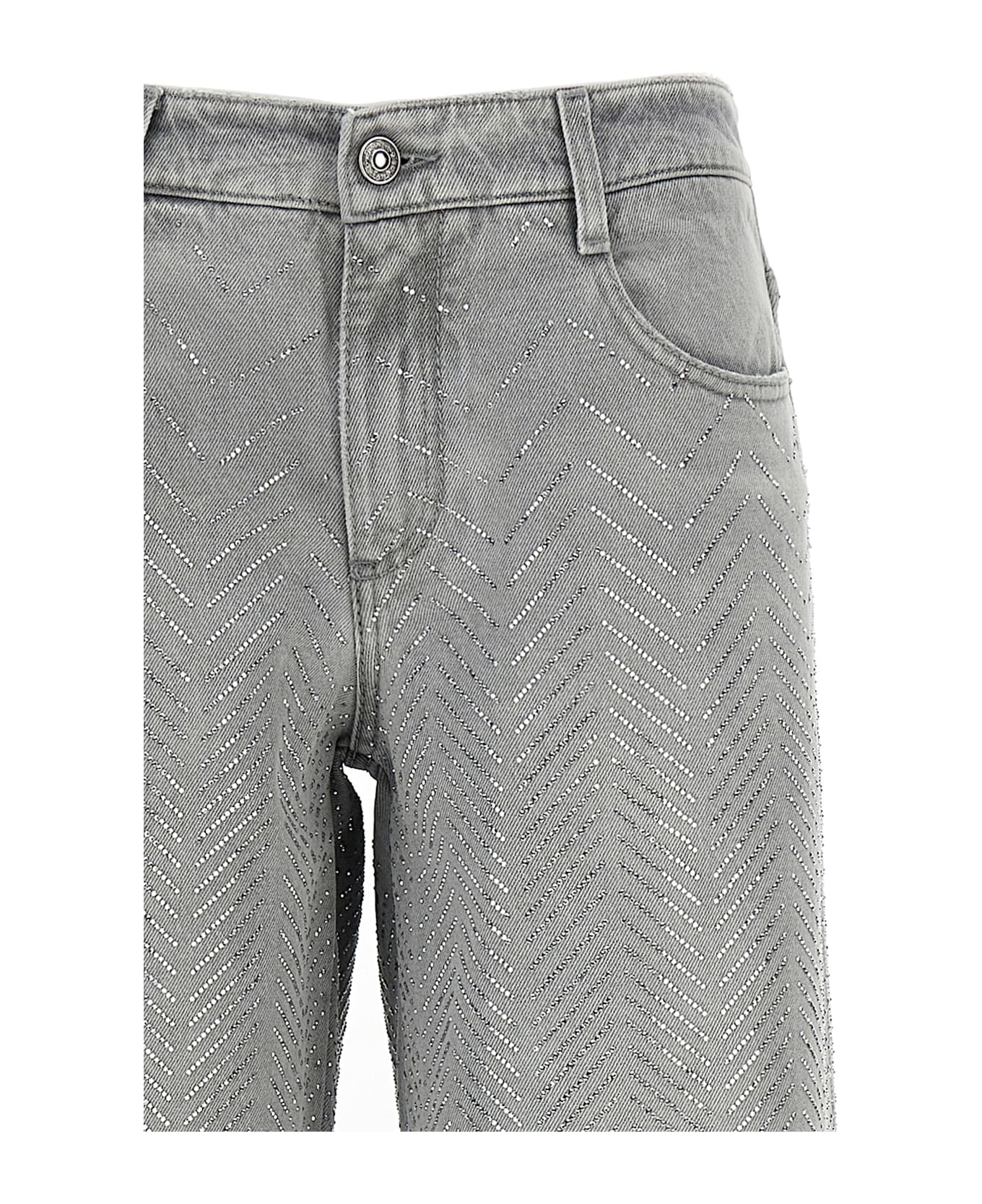 Ermanno Scervino Rhinestone Jeans - Gray
