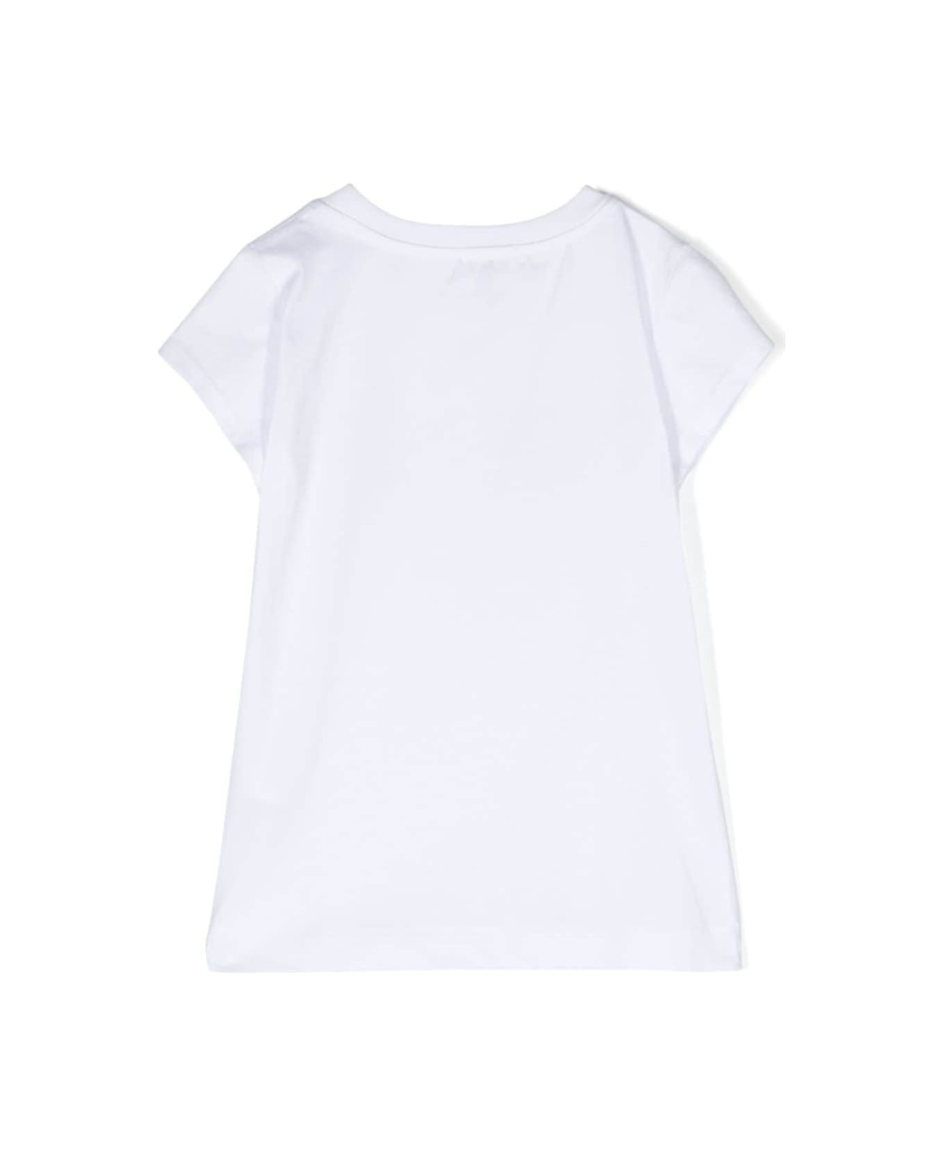 Chiara Ferragni White T-shirt With Logo Detail At The Front In Cotton Girl - White