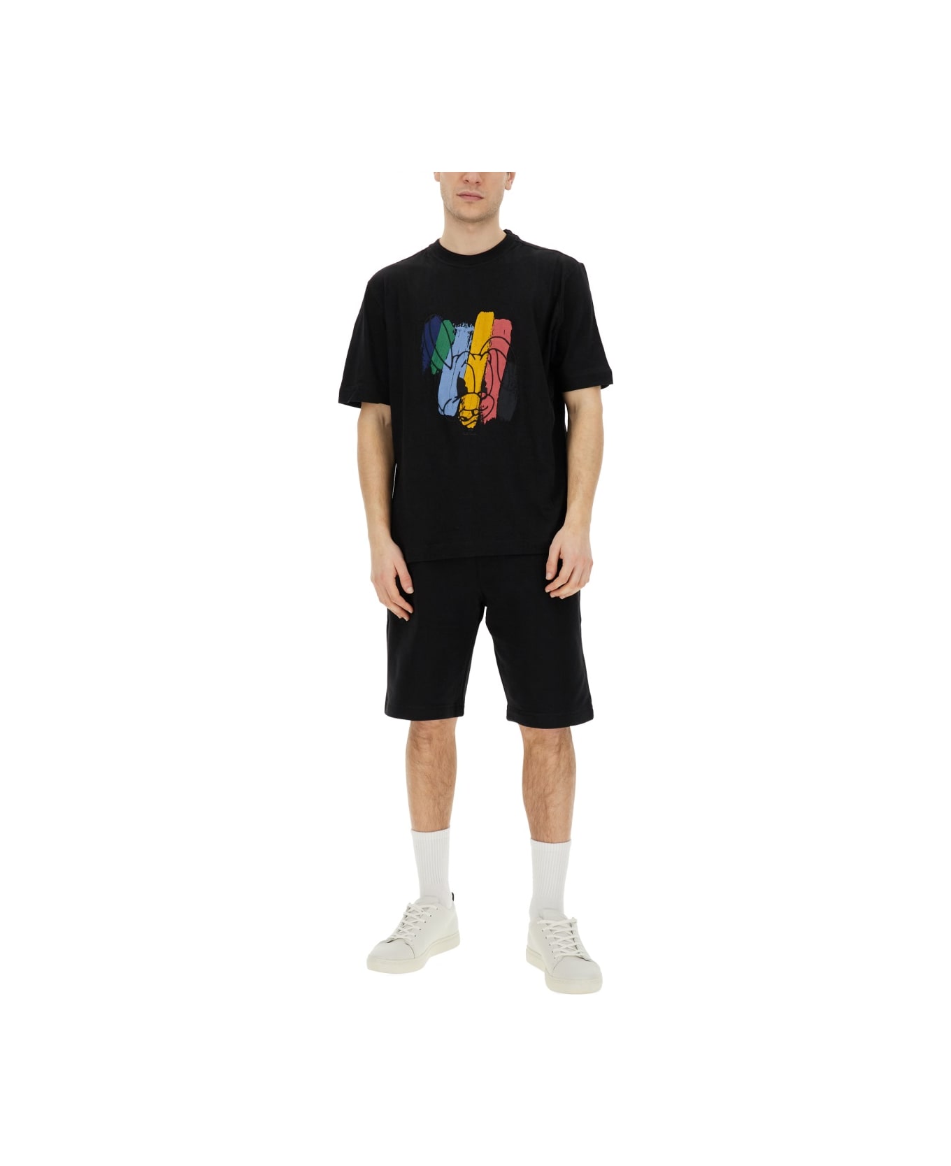 PS by Paul Smith "rabbit" T-shirt - BLACK シャツ