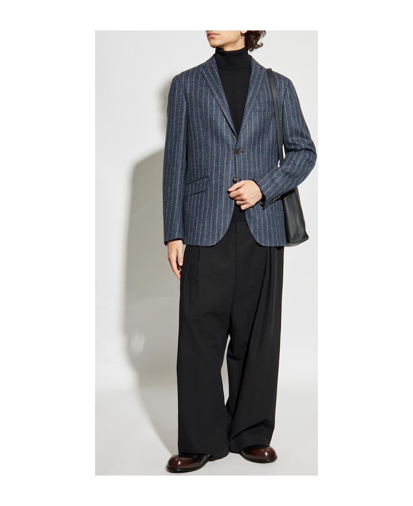 Etro Pinstripe Patterned Blazer - Blu e Grigio