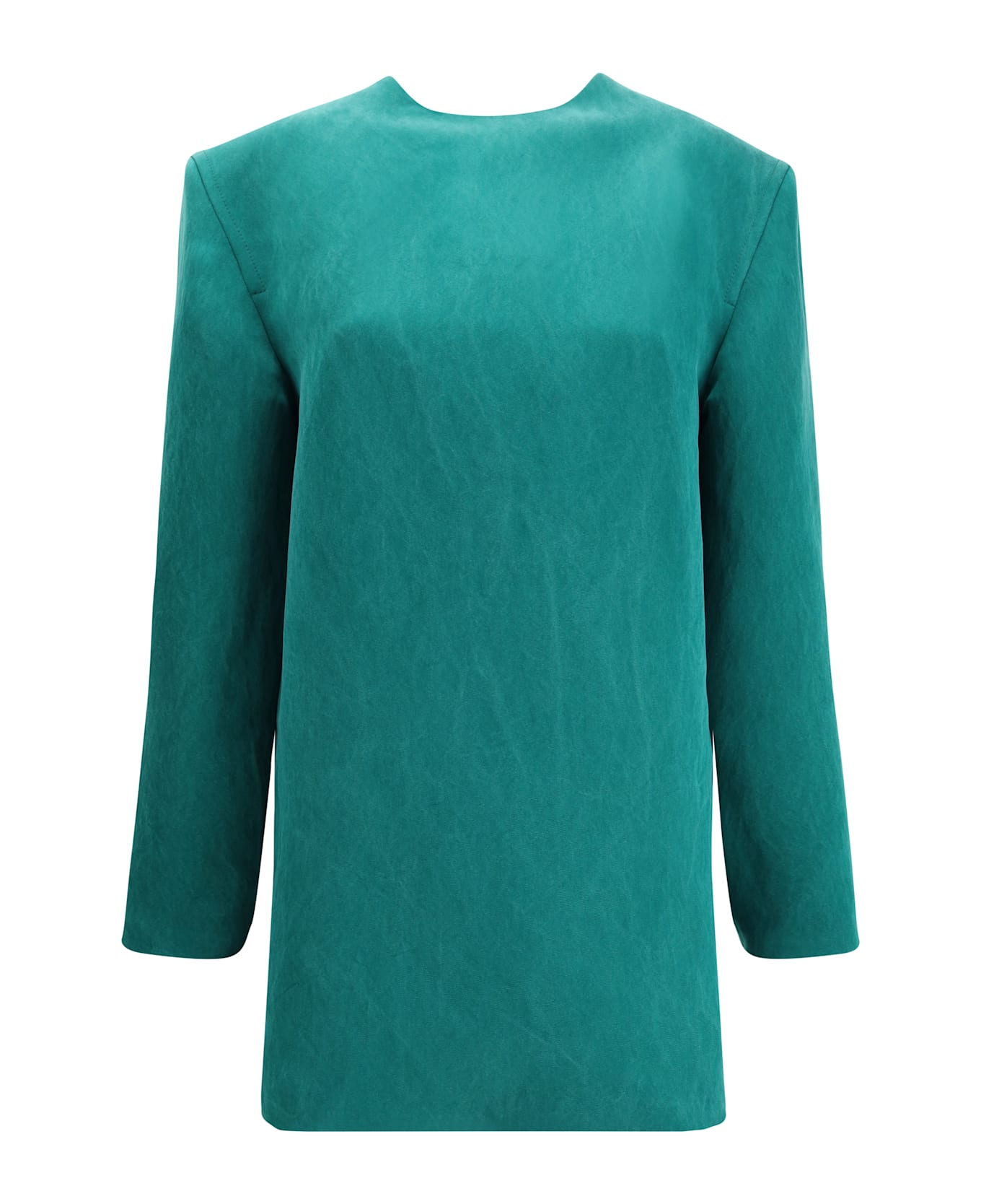 Saint Laurent Stonewashed Silk Satin Boxy Dress