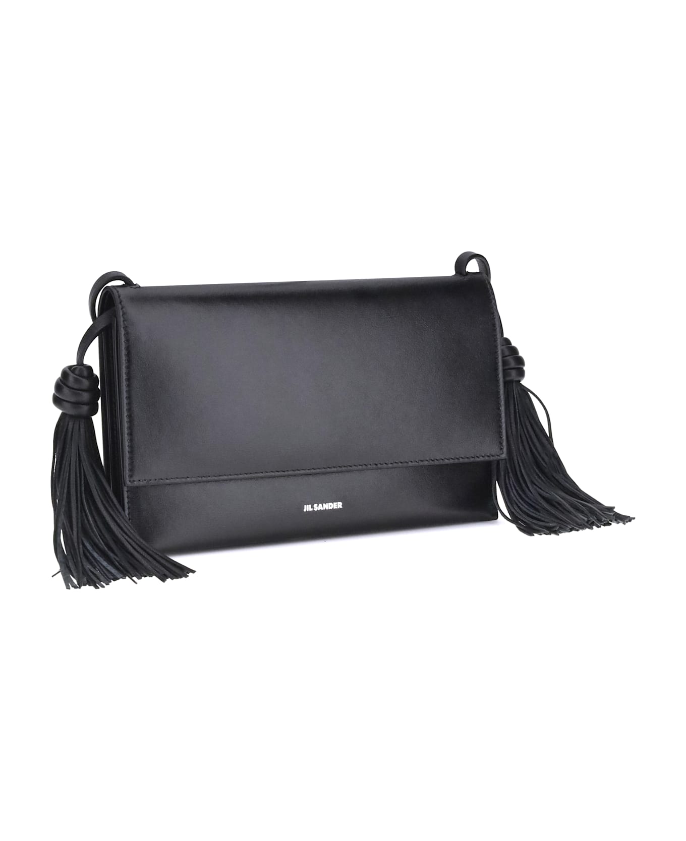Jil Sander Tassel Shoulder Bag - Black