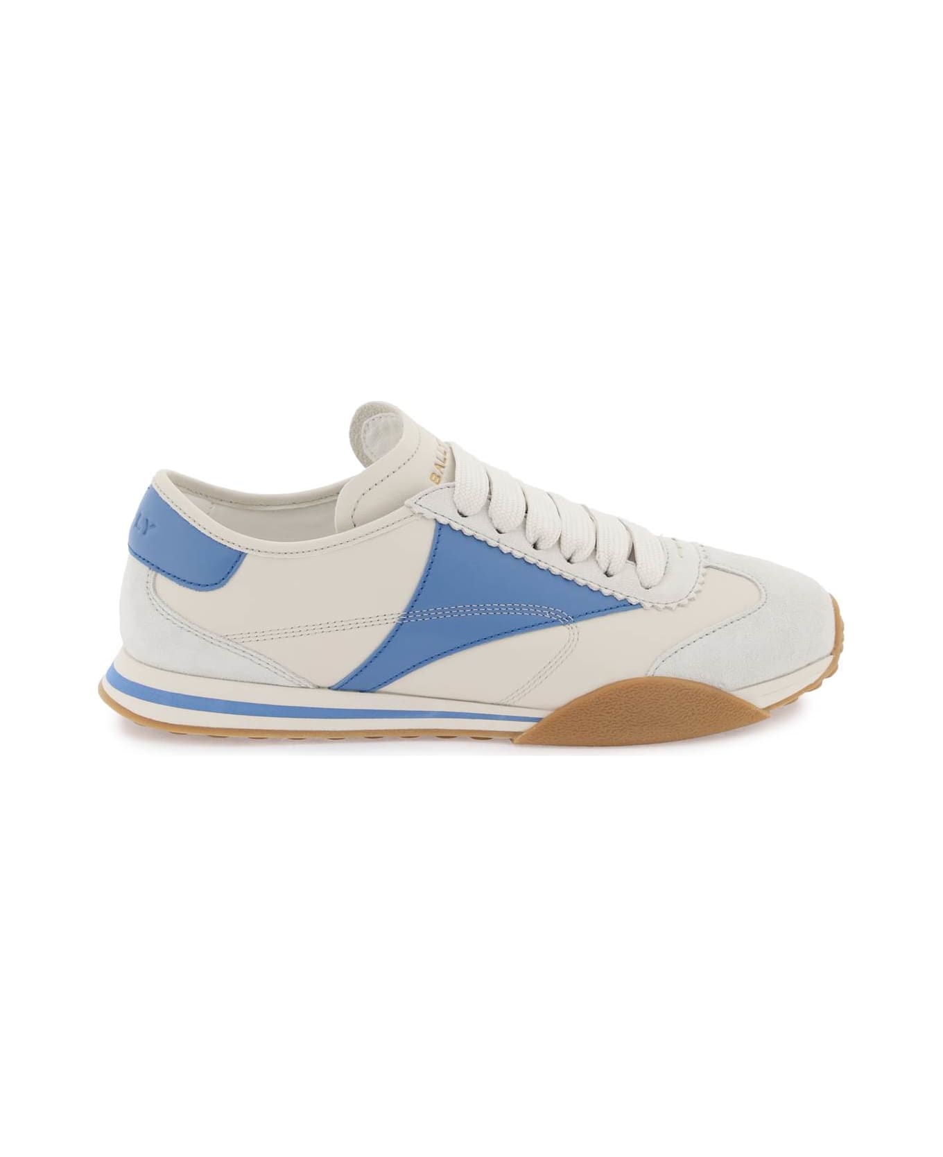 Bally Leather Sonney Sneakers - DUSTYWHITE BLUE KISS (Grey)