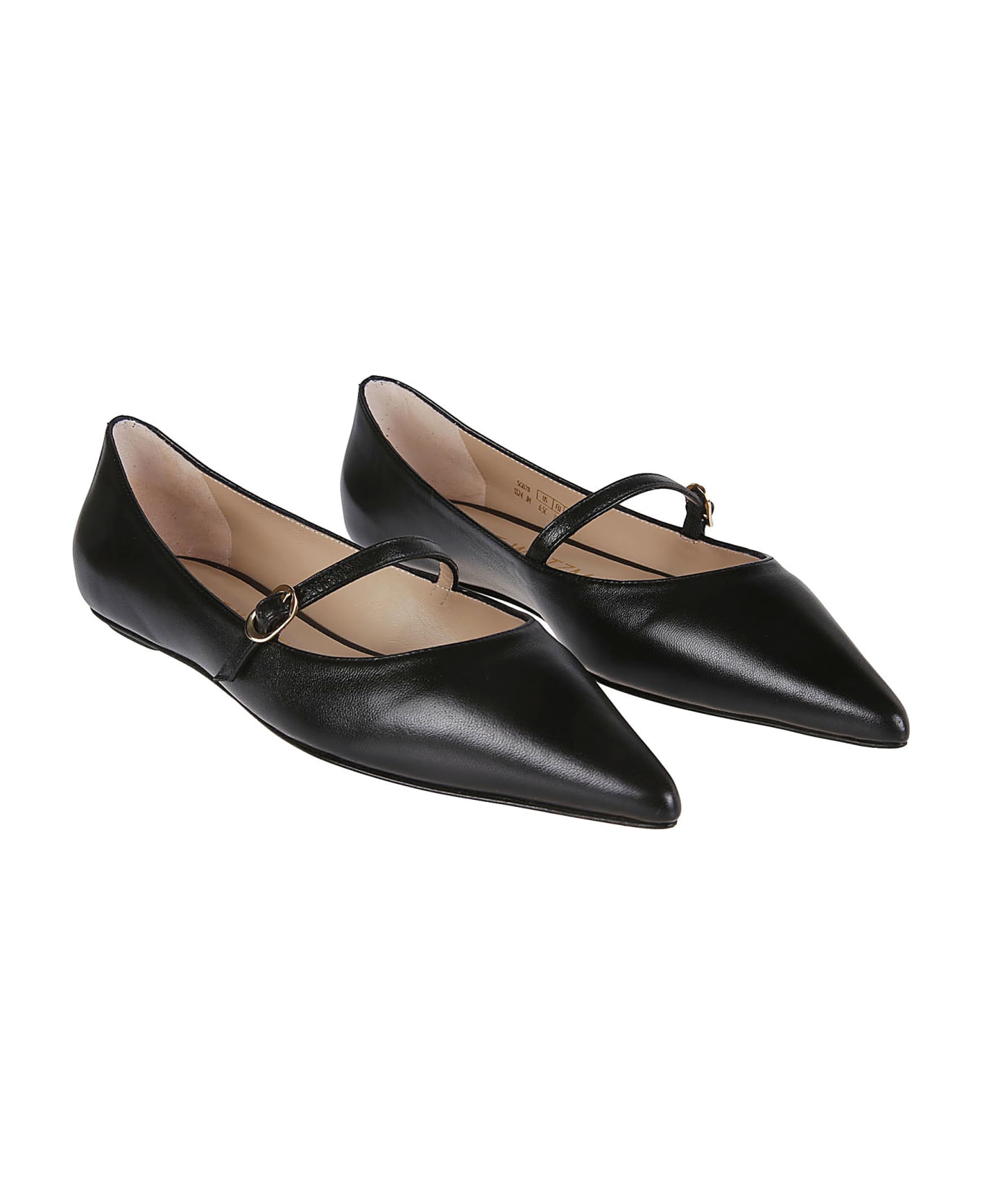 Stuart Weitzman Emilia Mary Jane Flat Ballerinas - Blk Black
