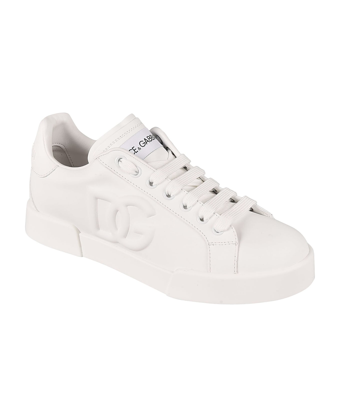 Dolce & Gabbana Embossed Logo Sneakers - White