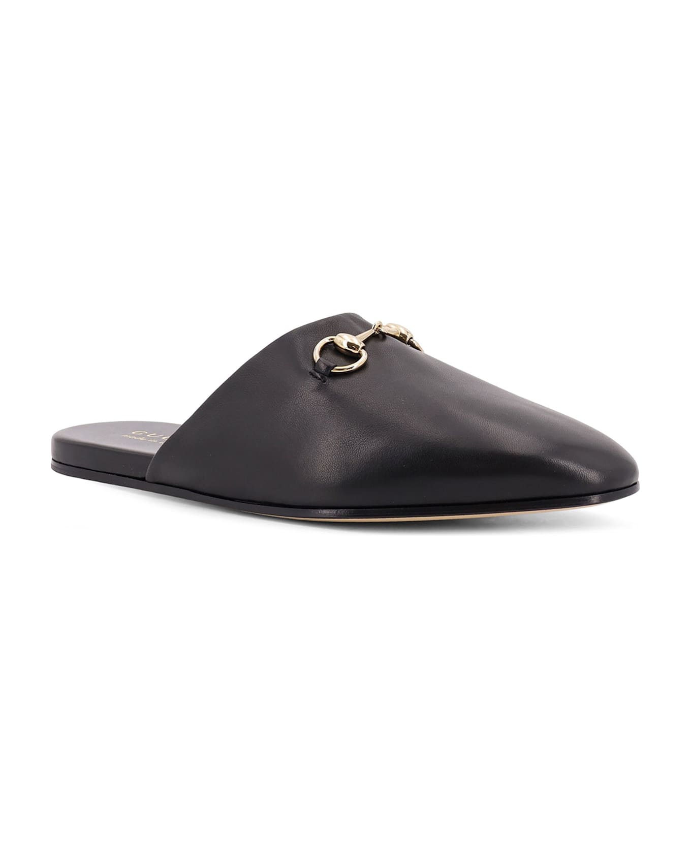 Gucci Leather Sabot With Horsebit - Black