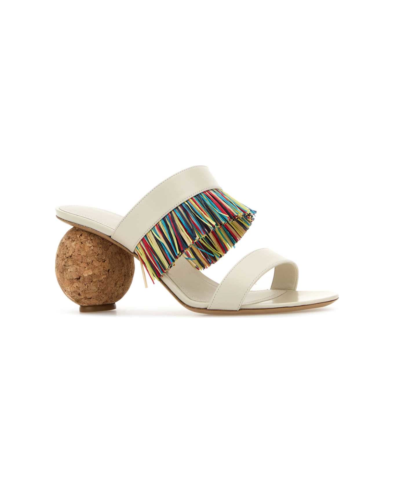 Ferragamo Ivory Leather Mules - MASCARPONEMASCARPONE