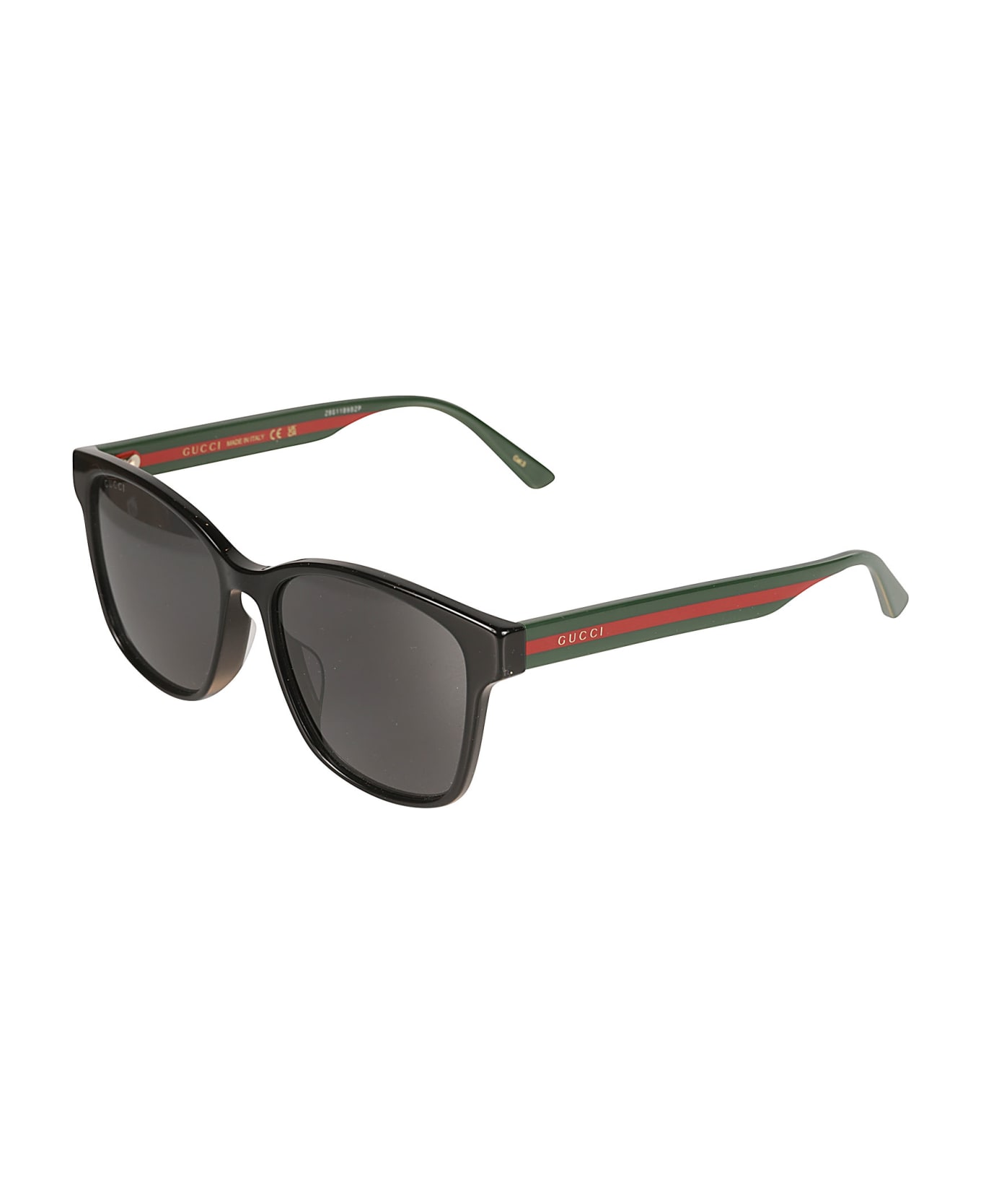 Gucci Eyewear Signature Stripe Sided Logo Sunglasses - Black/Multicolor/Grey