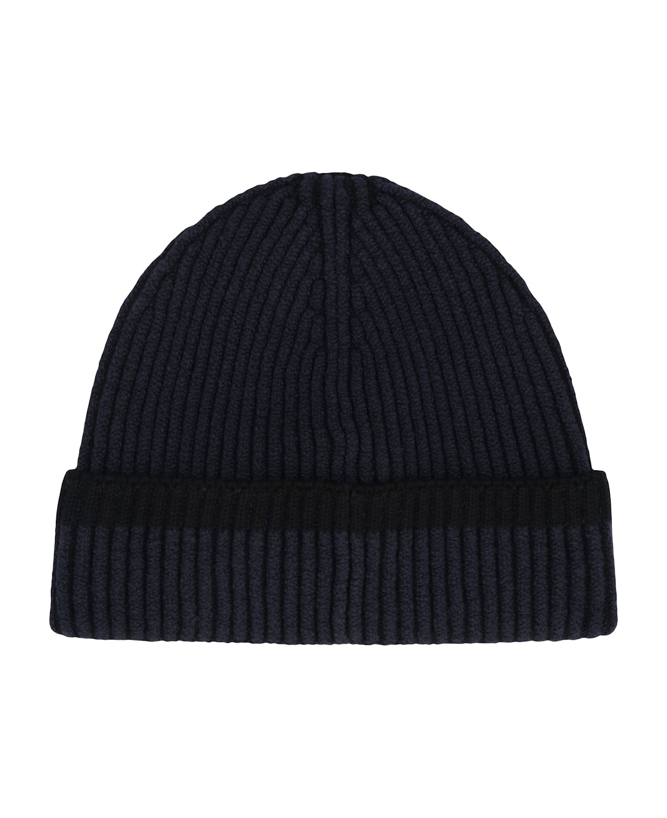 Stone Island Ribbed Knit Hat - blue