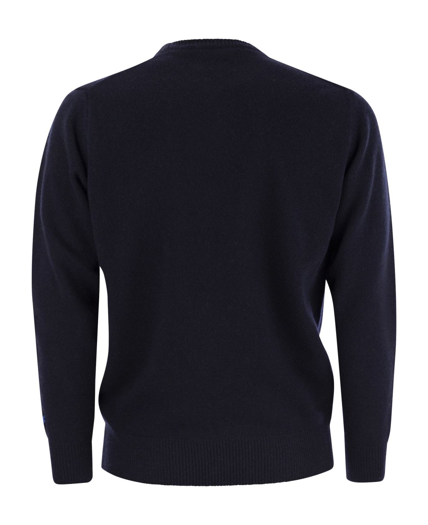 MC2 Saint Barth Snoopy Chef Jumper In Wool And Cashmere Blend - Navy Blue
