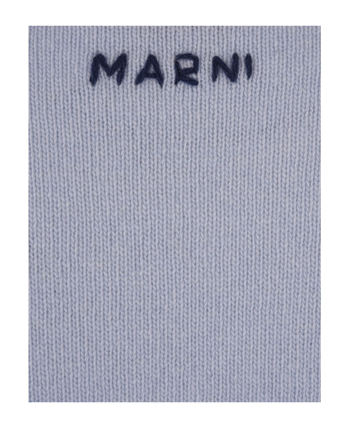 Marni Light Blue Sweater With Logo And Stitching - Blue