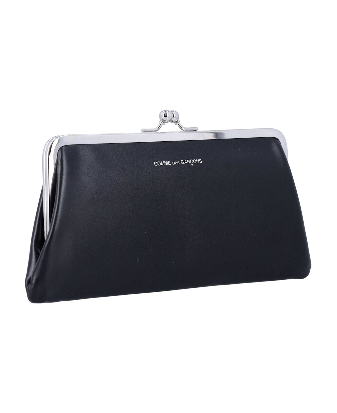 Comme des Garçons Wallet Logo-printed Kiss-clasp Purse - Black