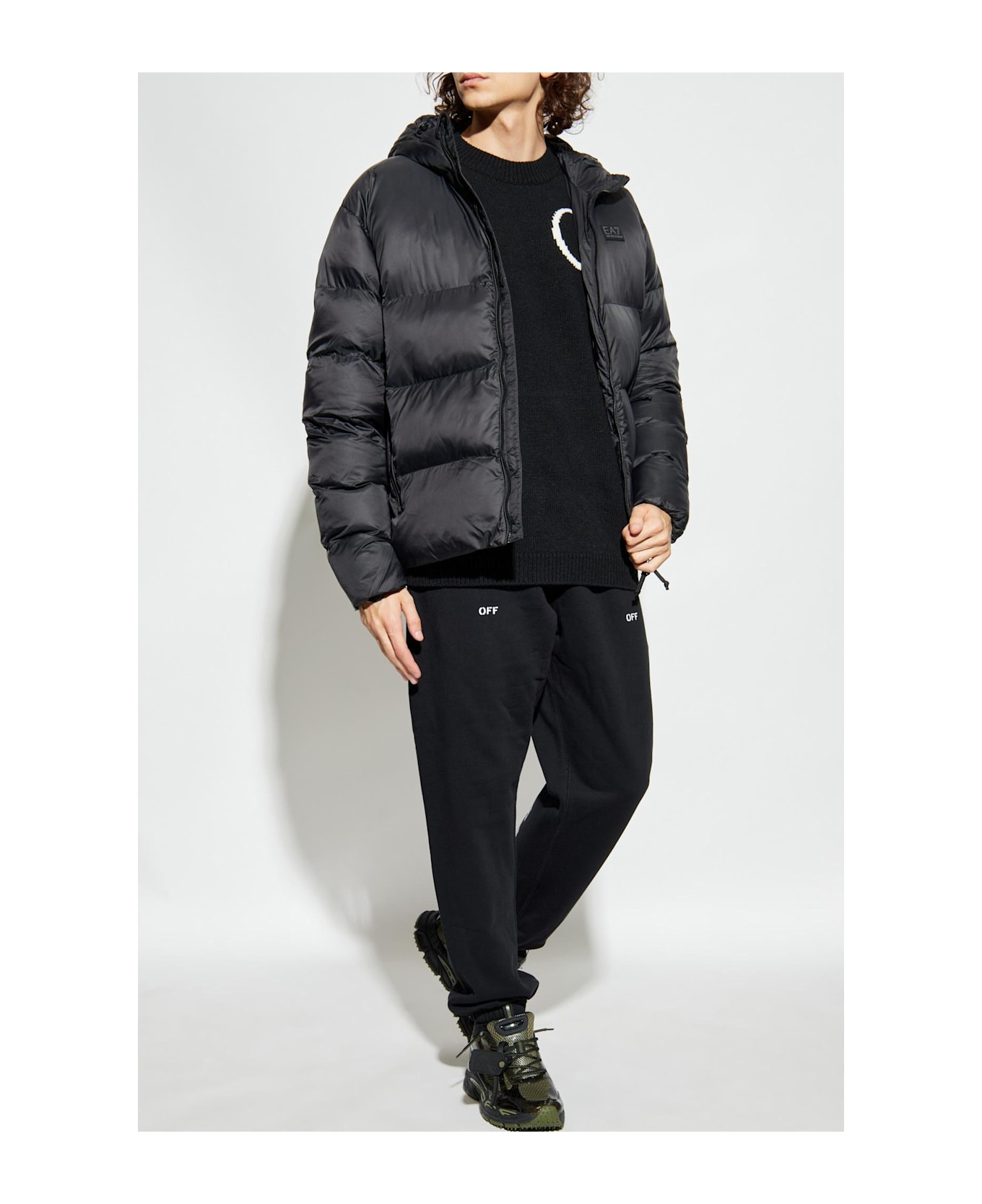 EA7 Emporio Armani Insulated Jacket With Logo - Black