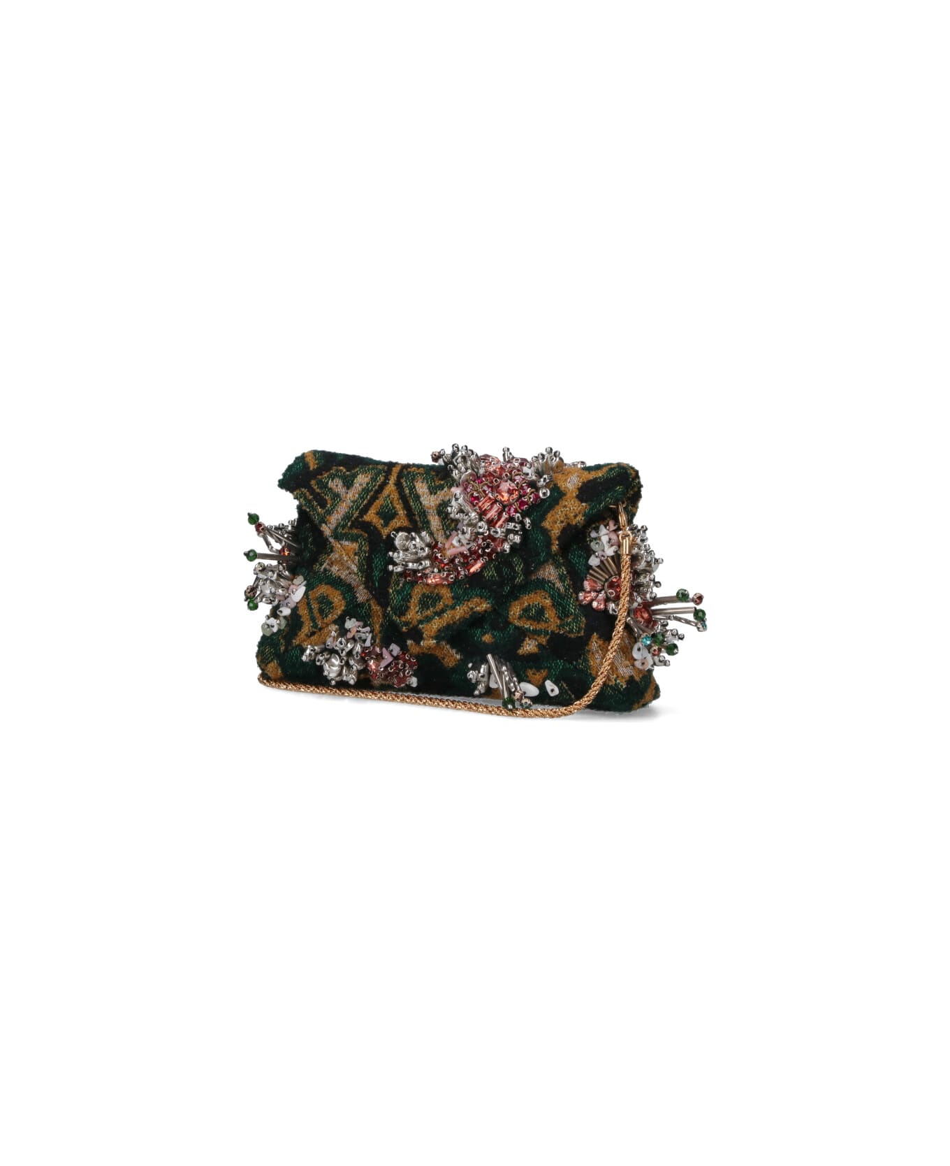 Dries Van Noten Mini Bag With Crystals - Green