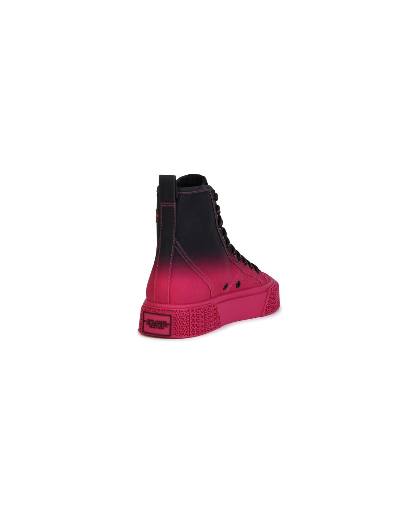 Marc Jacobs 'hight Top' Black And Fuchsia Tela Sneakers - BLACKHOTPINK