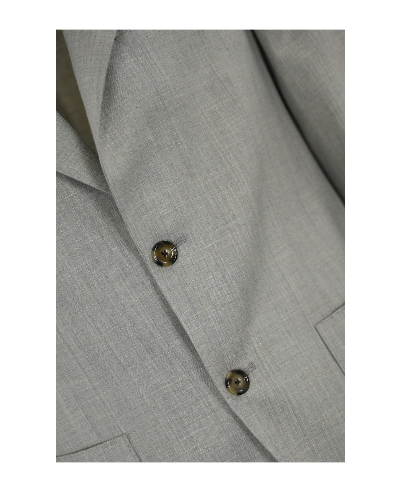 Lardini Iconic Drop 7 Regular Jacket In Wool, Viscose And Linen Blend - Grigio chiaro