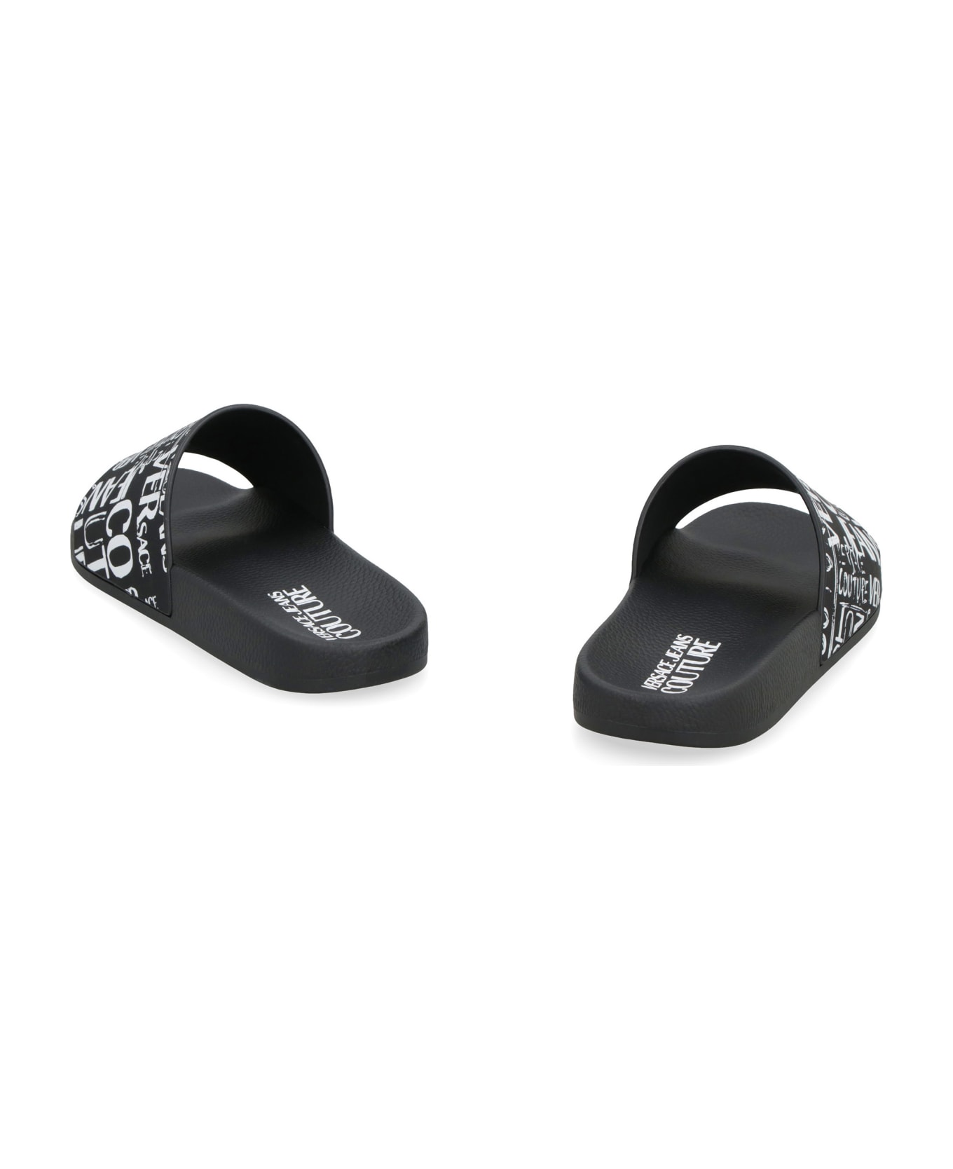 Versace Jeans Couture Logo Detail Rubber Slides - black その他各種シューズ