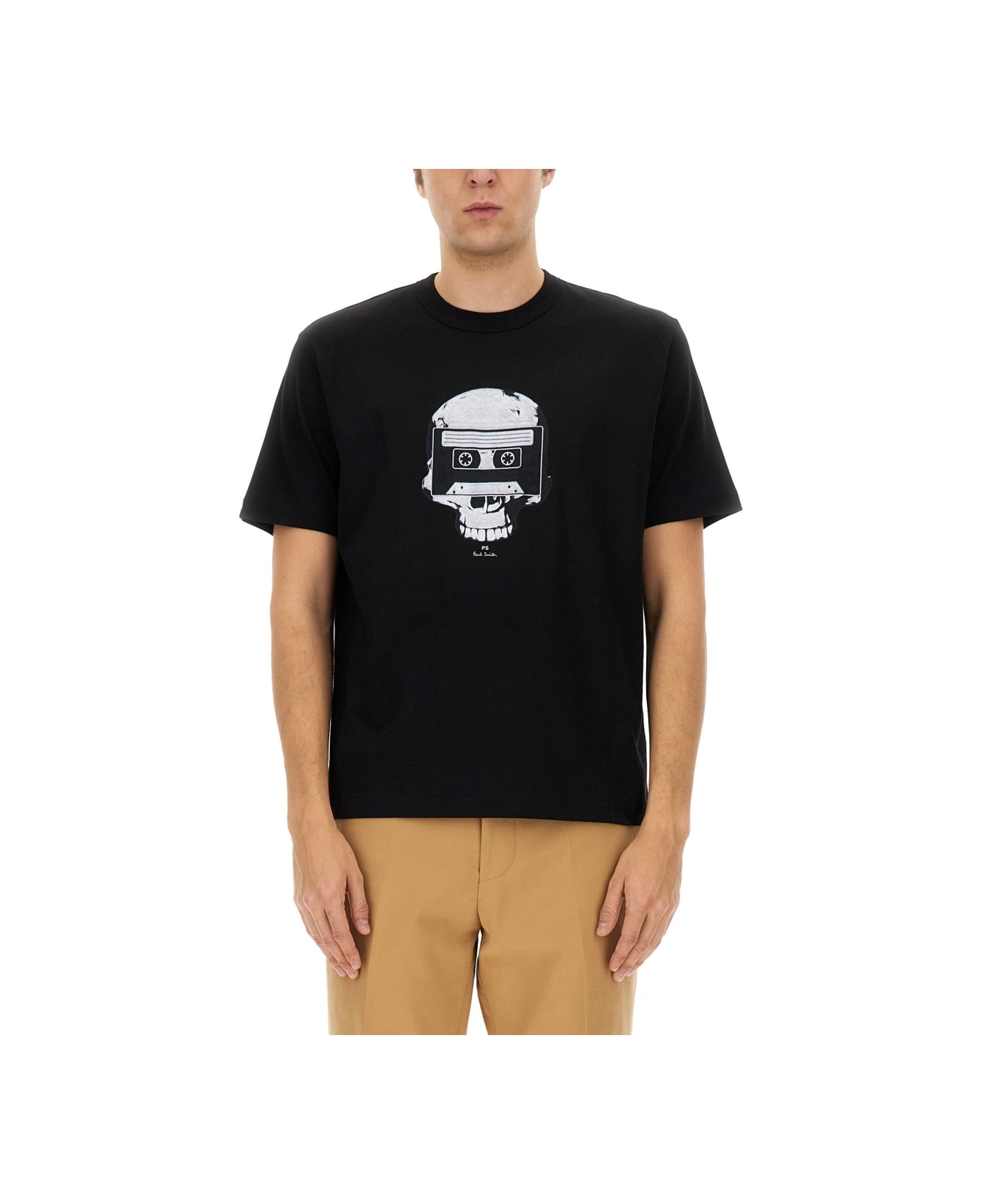 PS by Paul Smith "tape Skull" T-shirt - BLACK