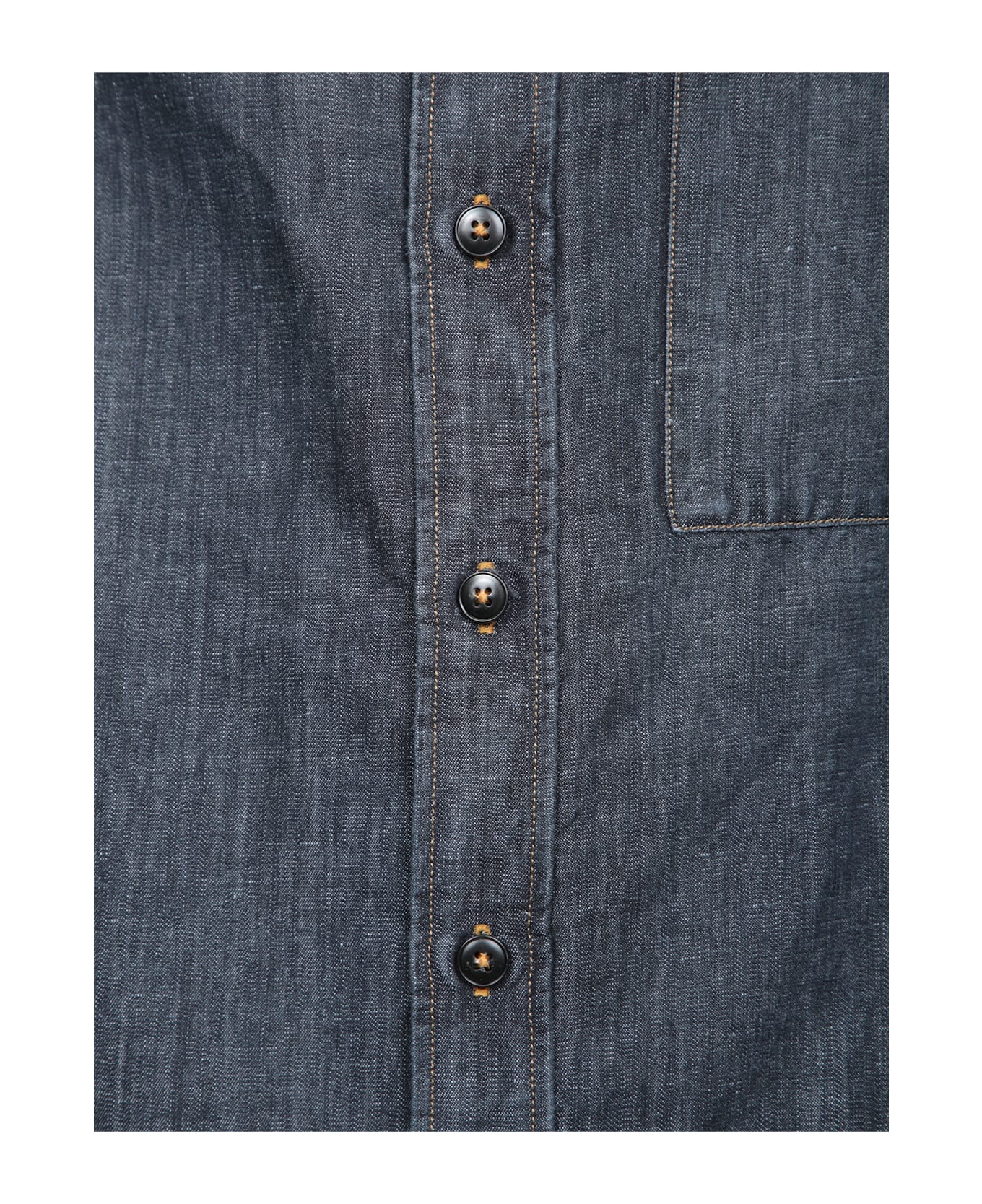 Canali Blue Denim Overshirt - Blue