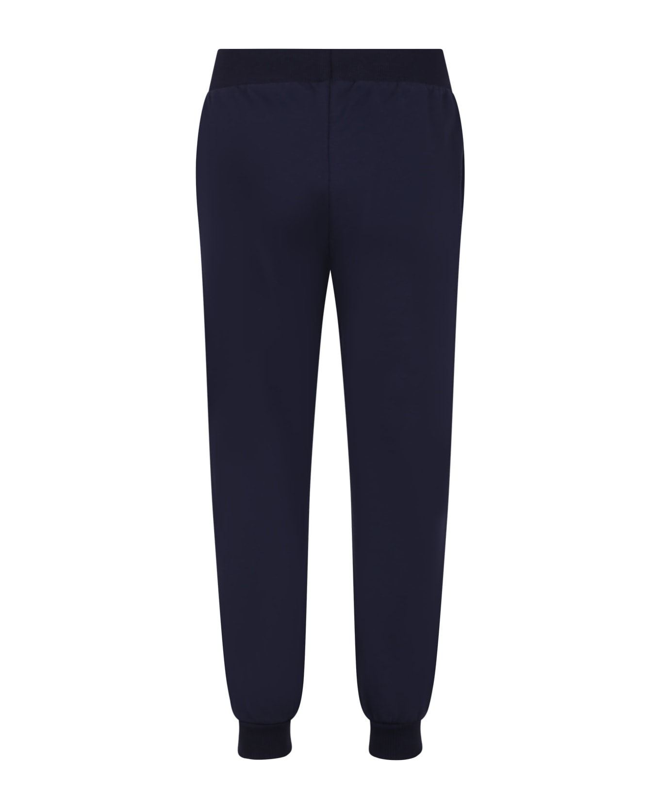 Moschino Blue Trousers For Girl With Logo - Blu Navy ボトムス
