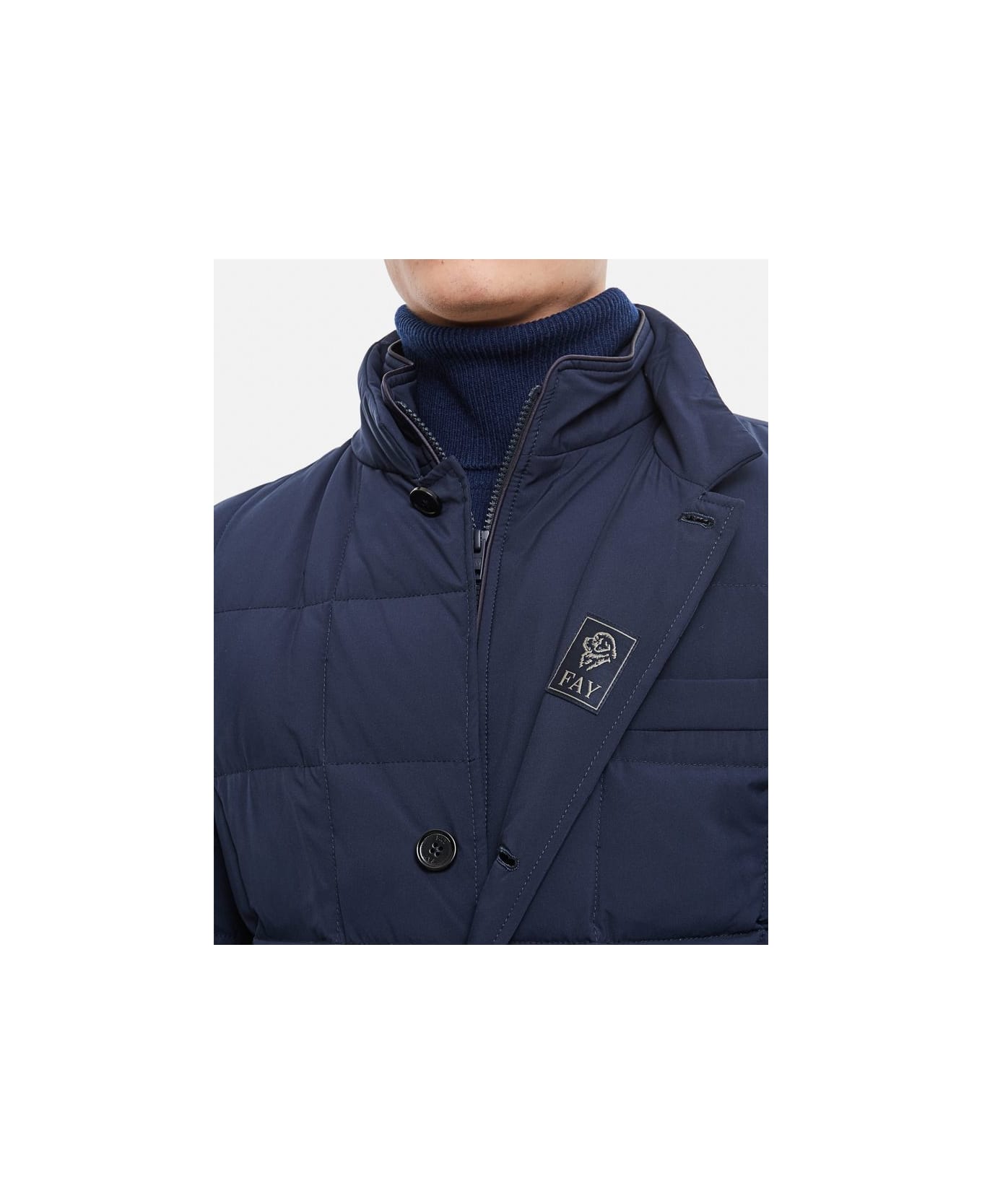 Fay Double Front Down Jacket - Blue