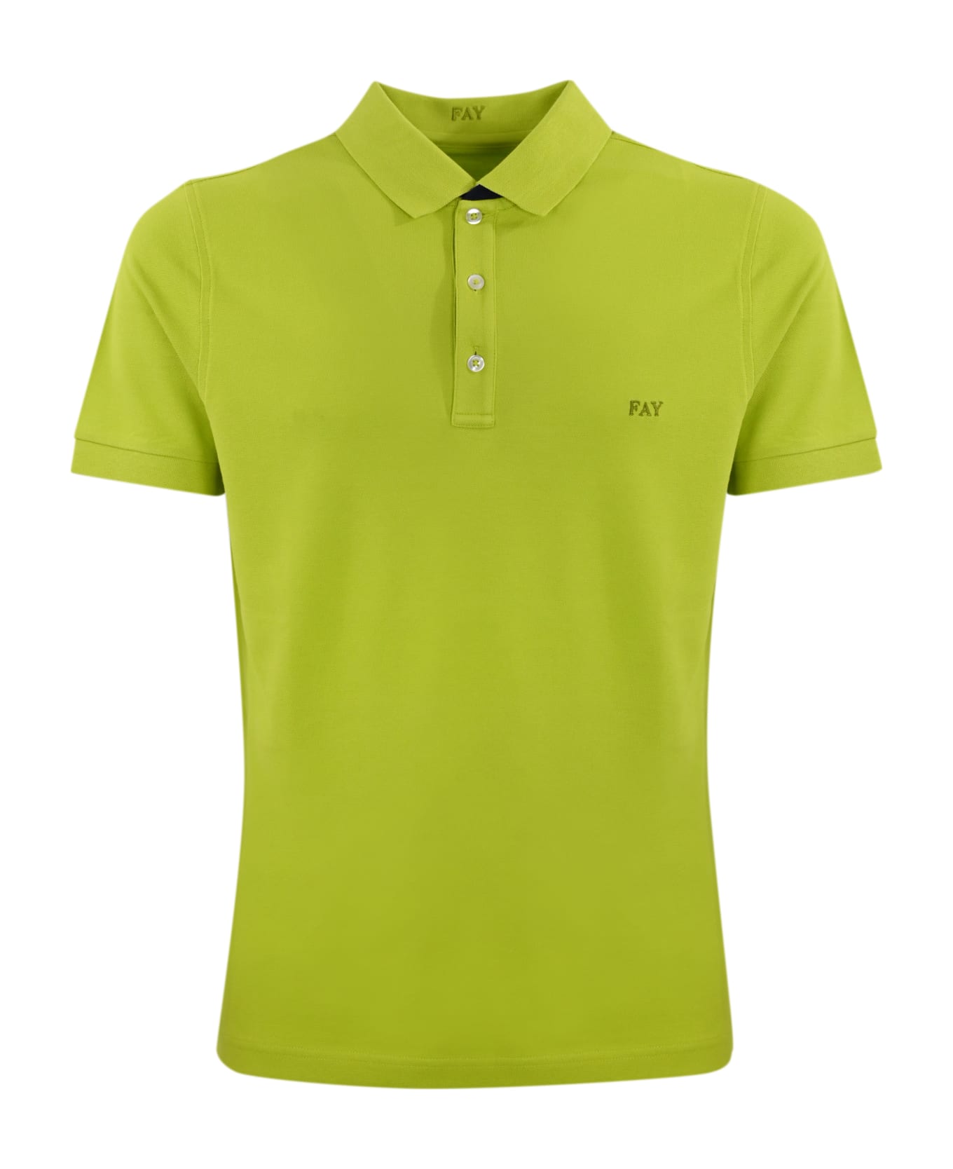 Fay Stretch Cotton Polo Shirt - Lime