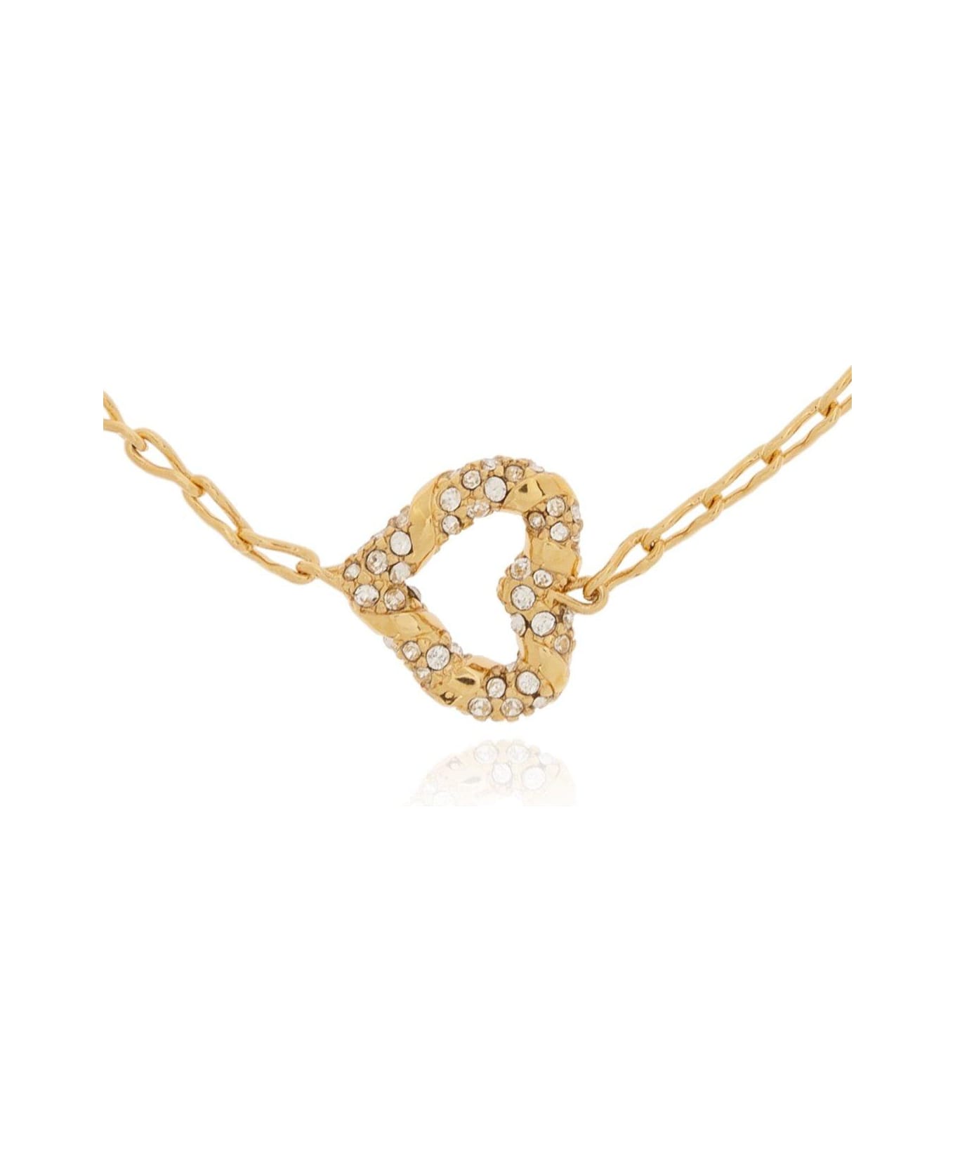 Lanvin Heart Shape Pendant Bracelet - Gold Crystal