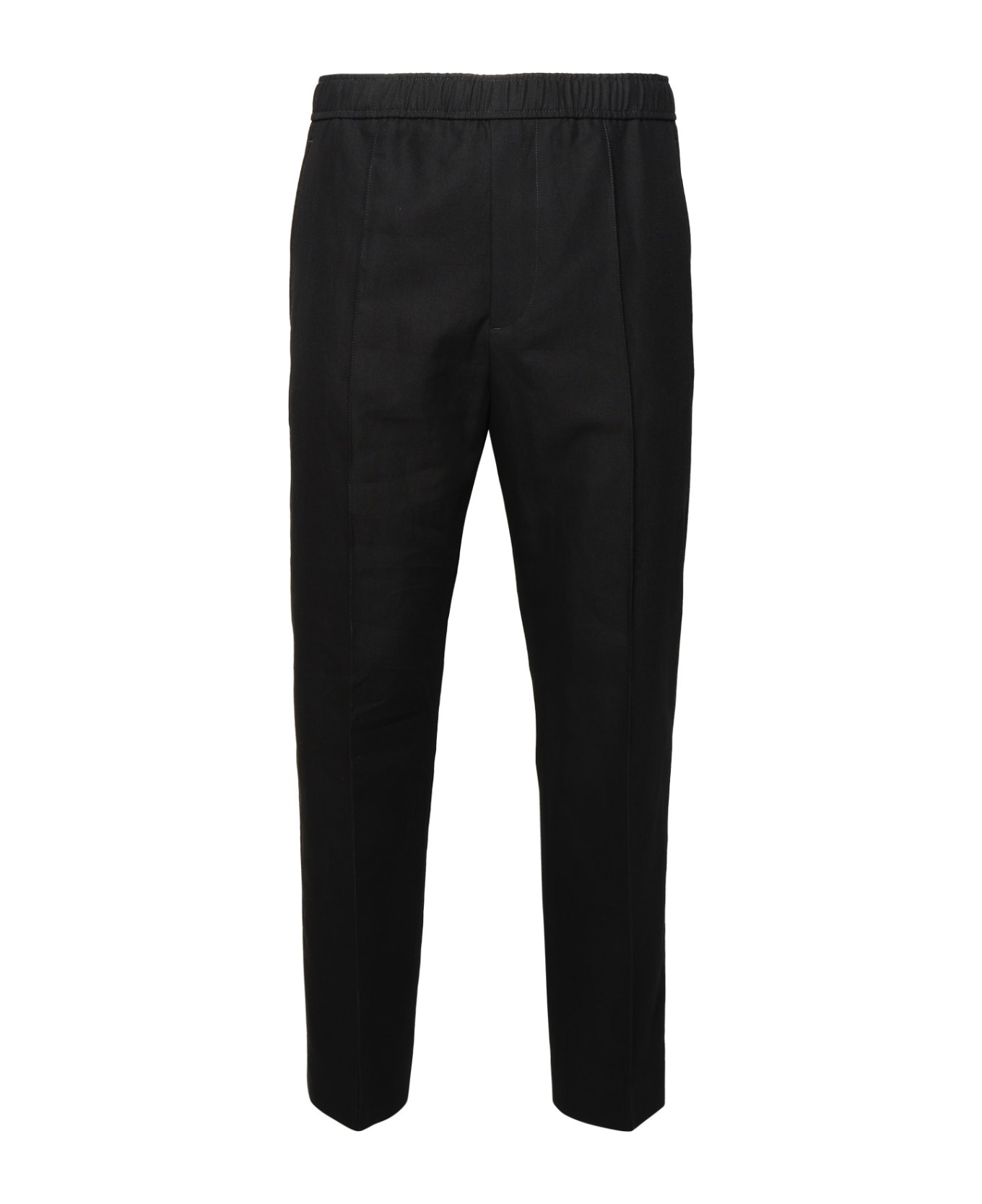 Lanvin Black Linen Blend Trousers - Black