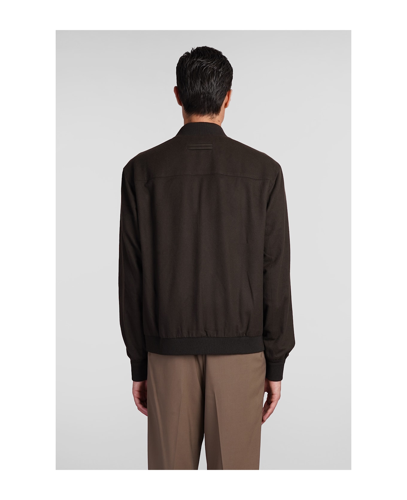 Zegna Bomber In Brown Cashmere - brown