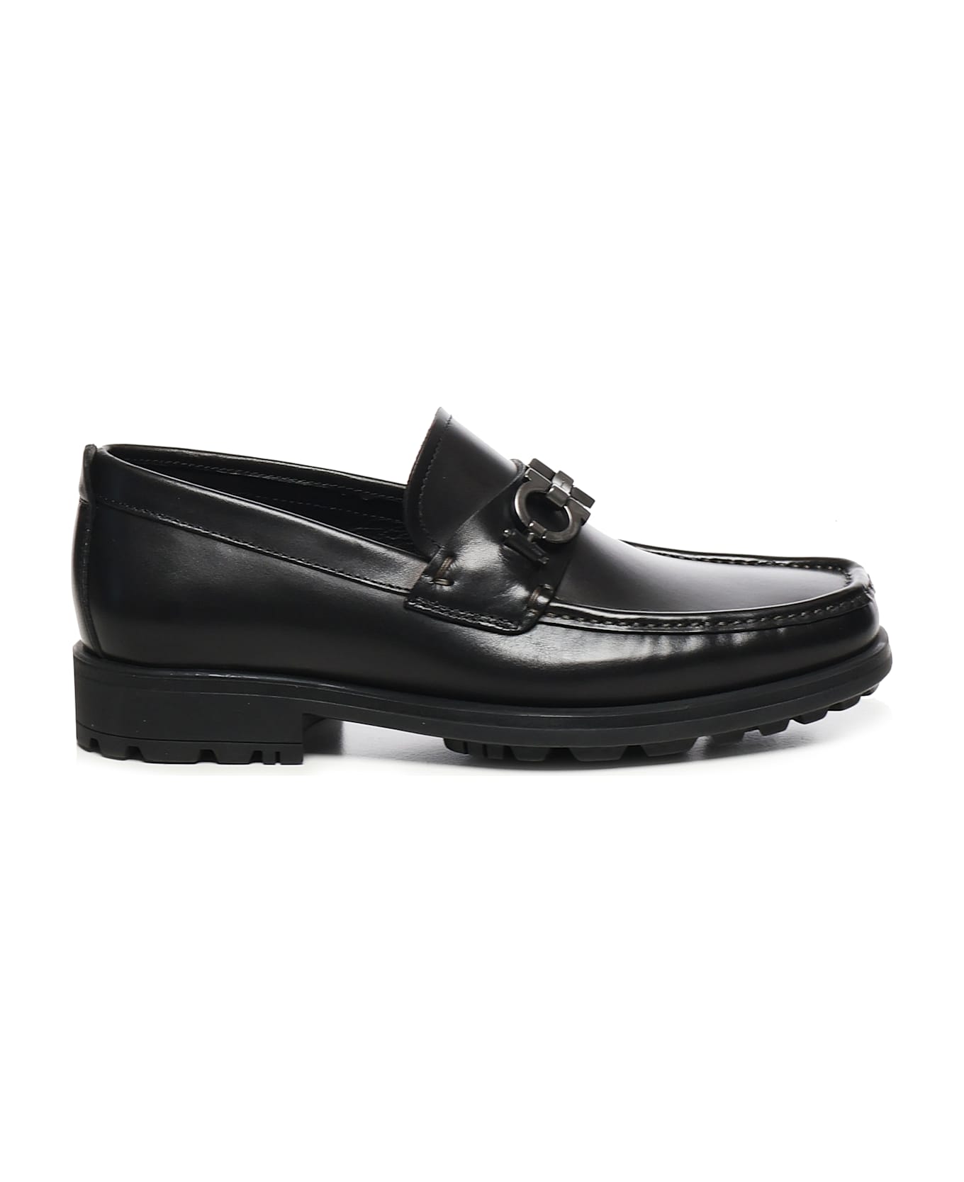 Ferragamo Gancini Ornament Loafer - Black