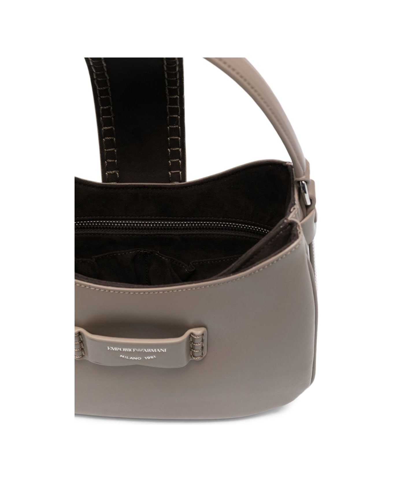 Emporio Armani Small Leather Shoulder Bag - Dove Grey