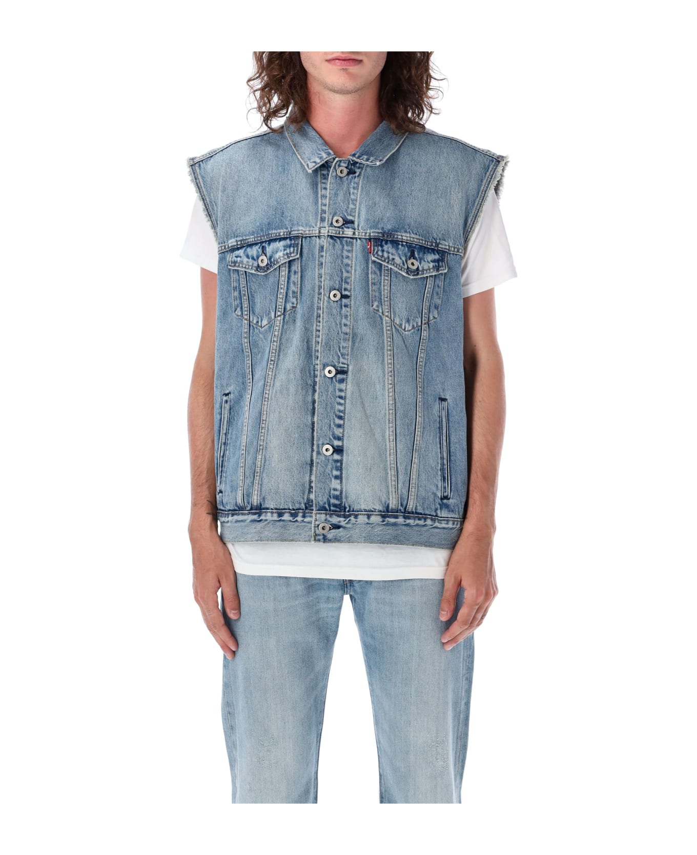 Levi's Denim Jeans Vest - MED BLUE ベスト