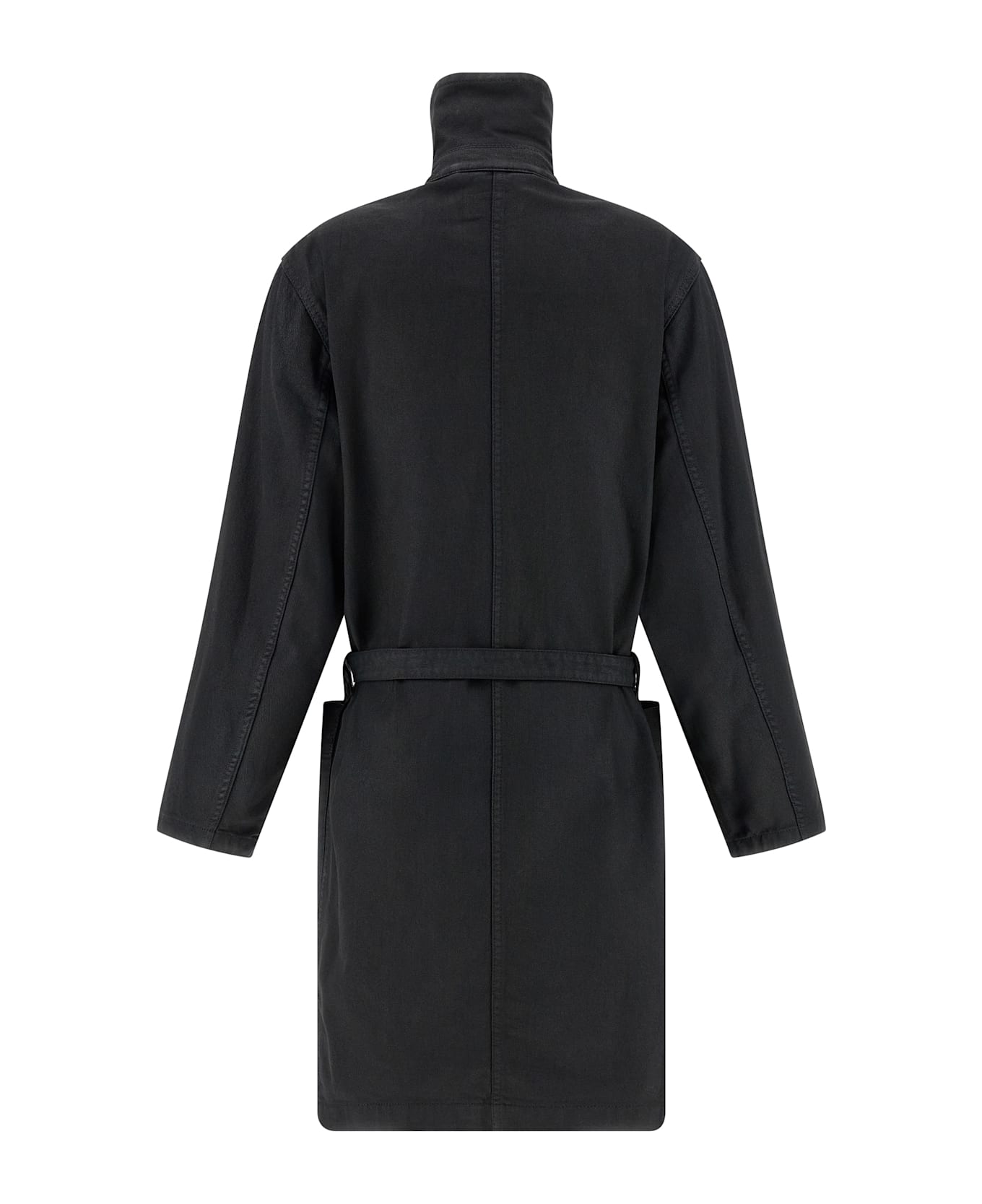 Lemaire Waxed Cotton Trench Coat - Black  