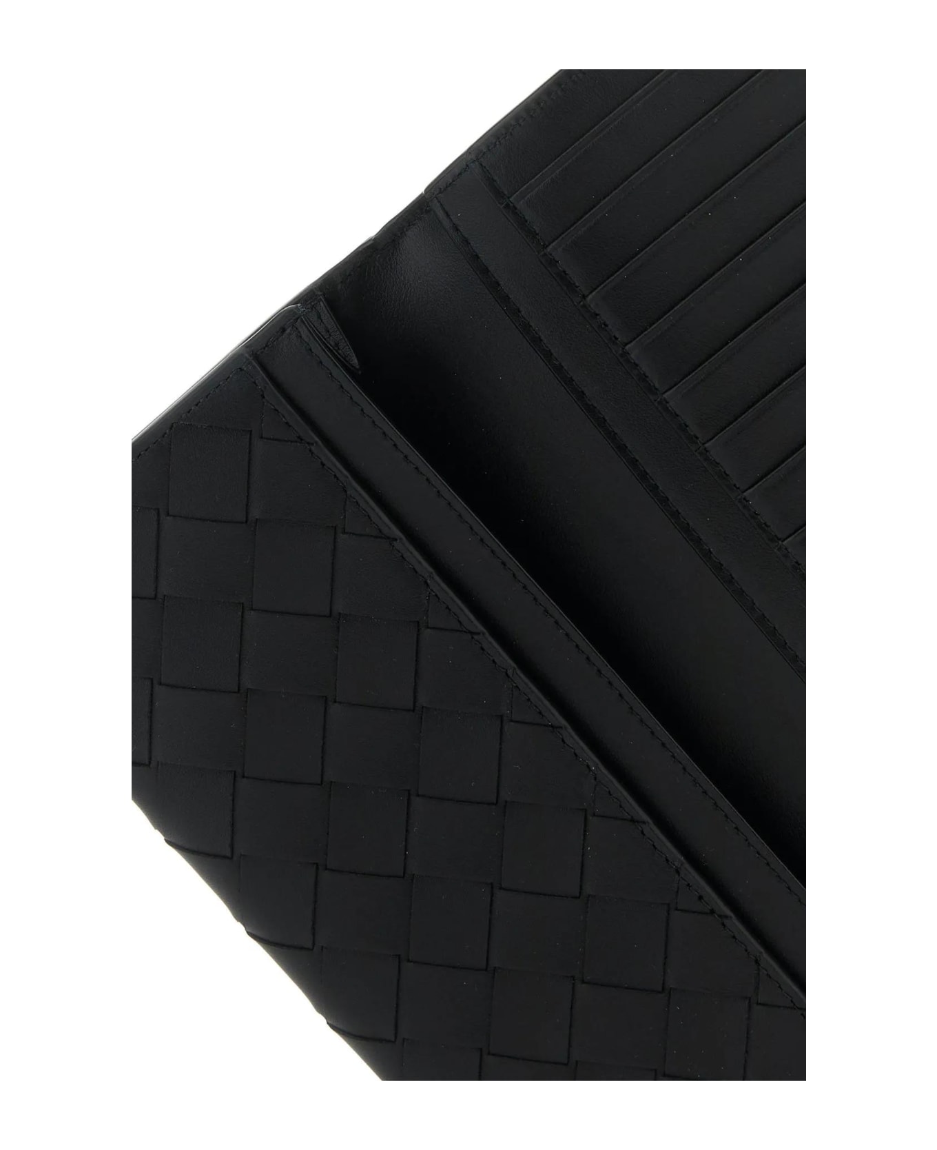 Bottega Veneta Black Leather Wallet - BLACK 財布