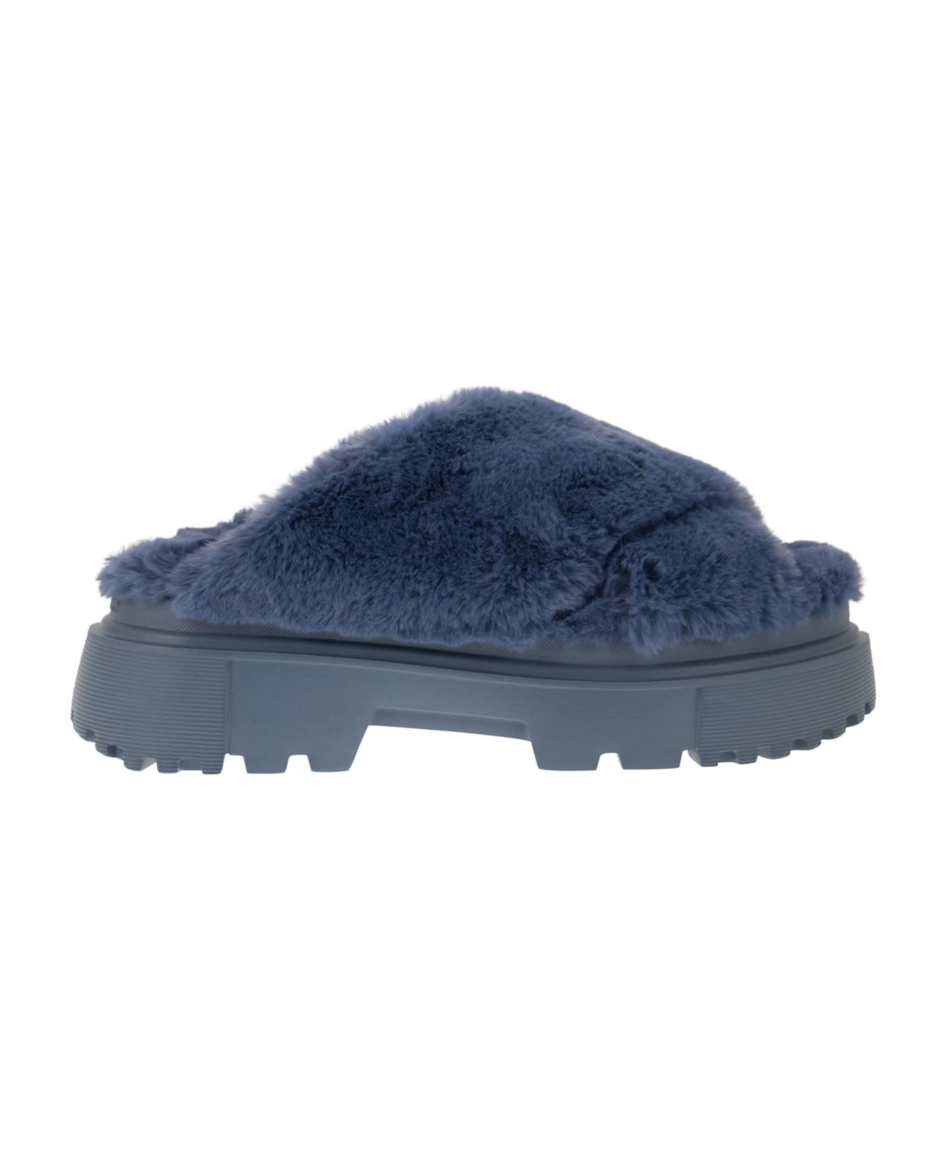 Hogan Faux Fur Sandal - Bluette