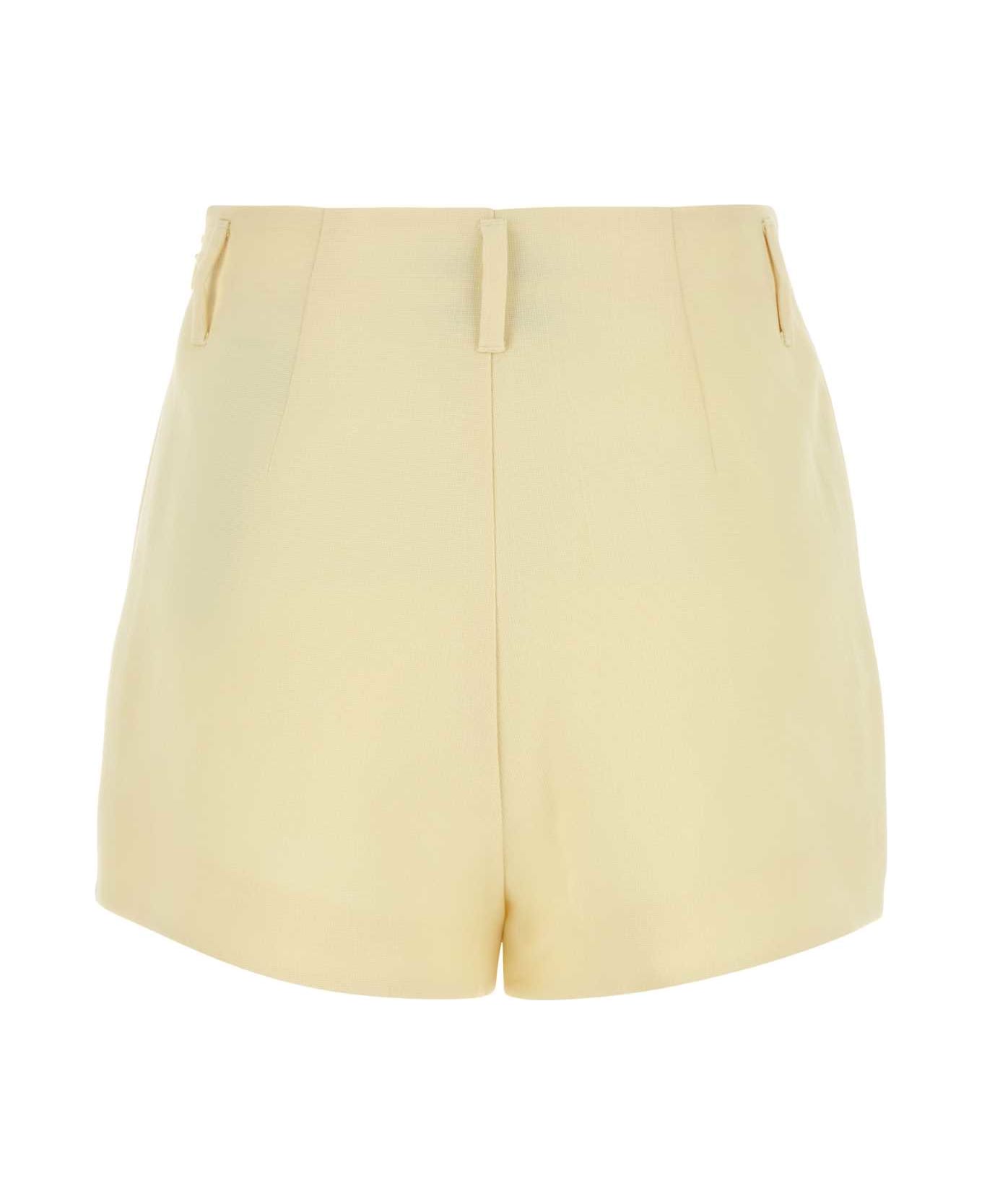 Ami Alexandre Mattiussi Pastel Yellow Wool Shorts - BEURRE
