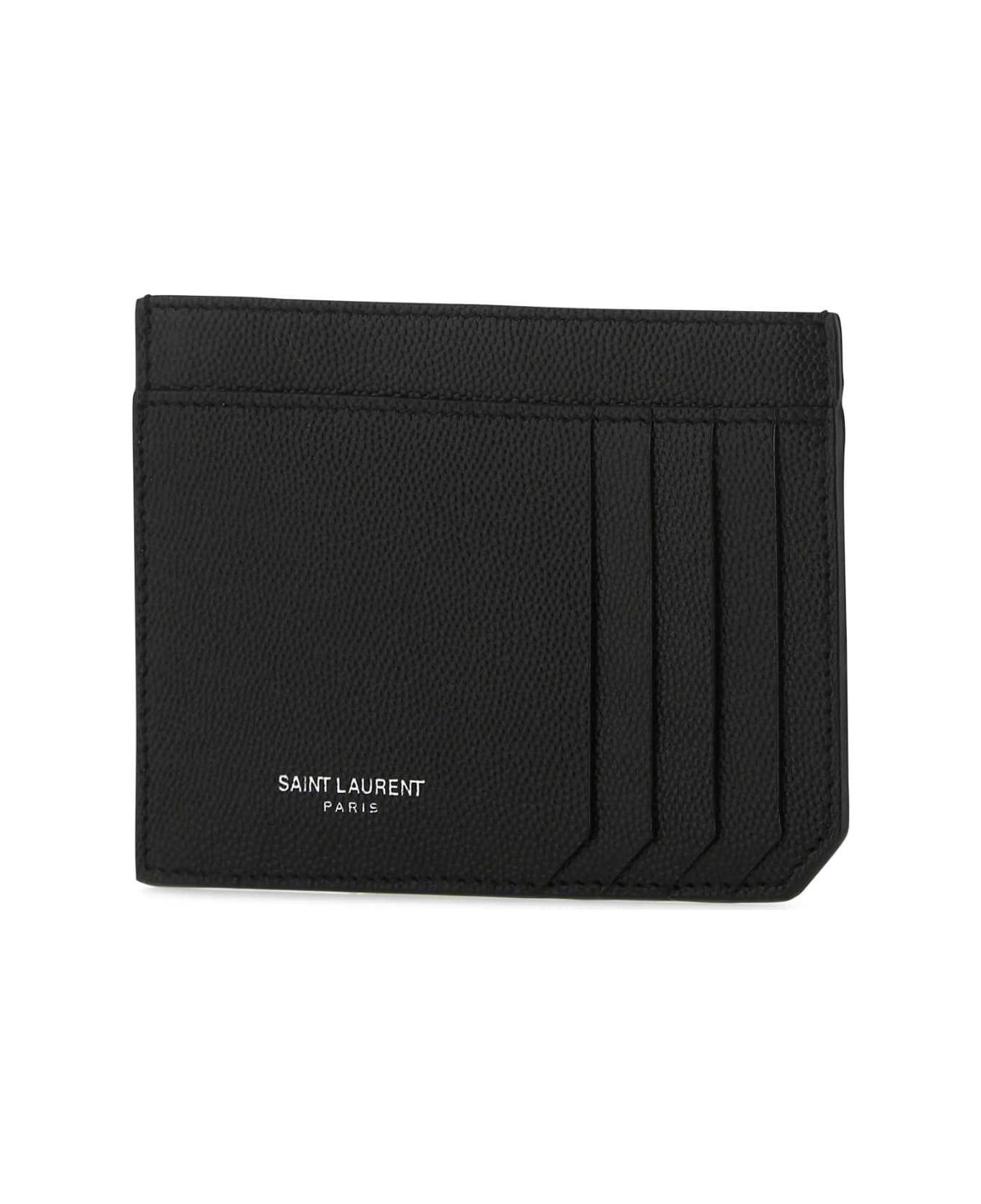 Saint Laurent Black Leather Card Holder - 1000